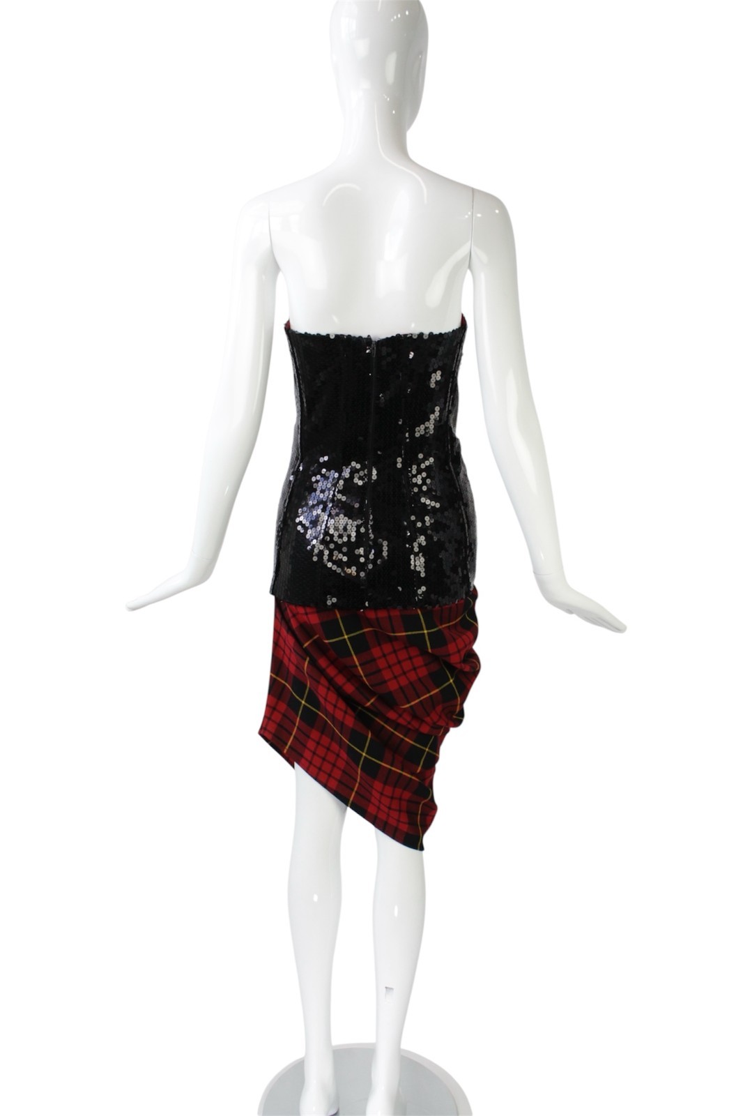 ALEXANDER MCQUREEN JOAN 1998 TARTAN ASYMMETRICAL ENSEMBLE!