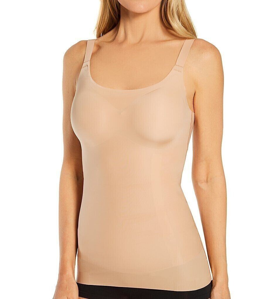 Maidenform DMS086 Power Players Shaping Camisole CAMI Transparent 2XL BEIGE NEW