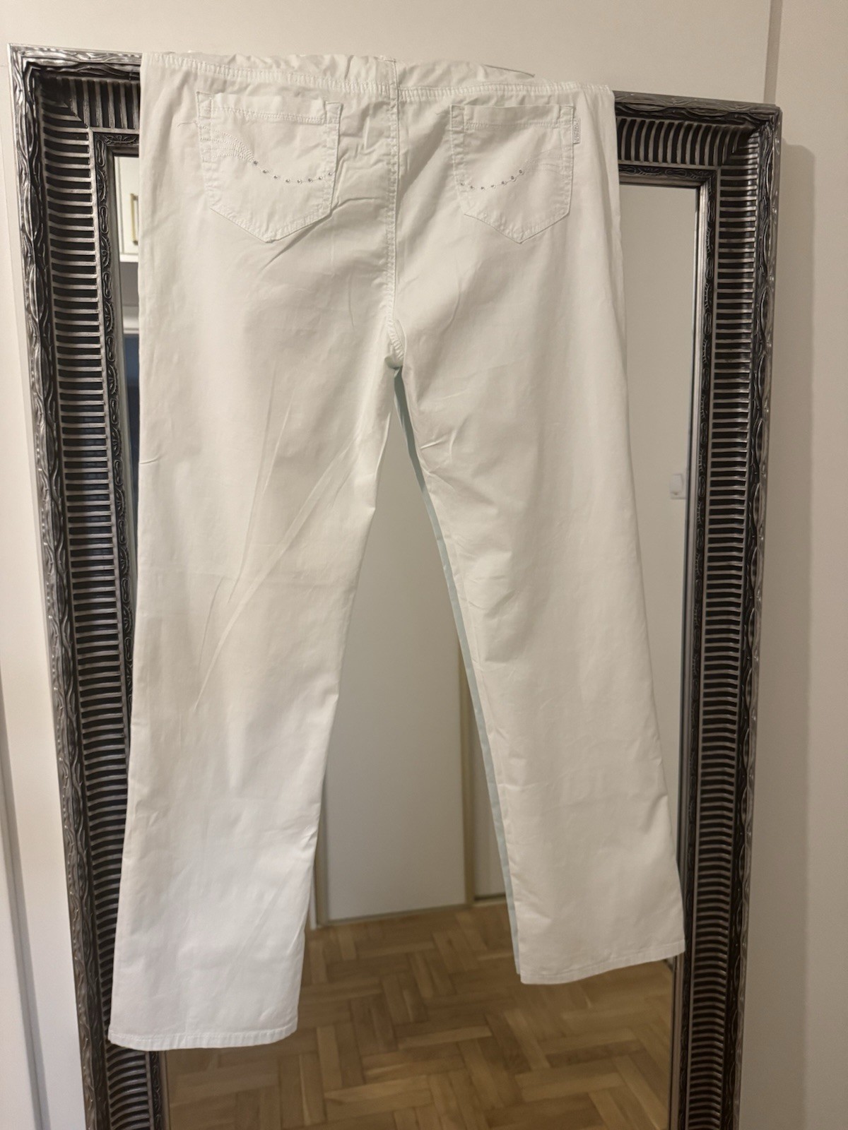 Sunbird women’s jeans cotton elastane summer with rhinestones XL/W/34 white