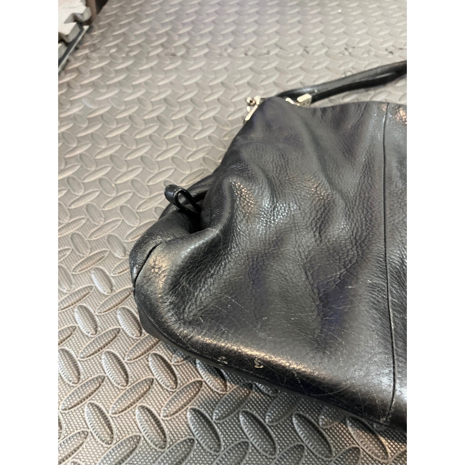 COACH MADISON PHOEBE Black Pebbled Leather Hobo Satchel Bag 26224 Purse
