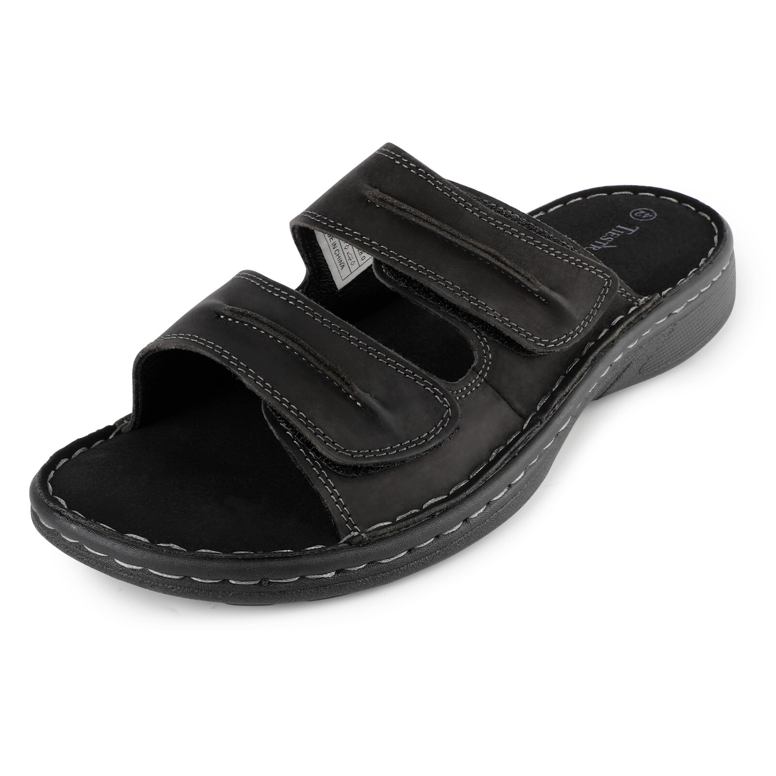 Tiestra Mens Casual Sandals Leather Comfort Outdoor Slip-on Slide Sandal Shoe
