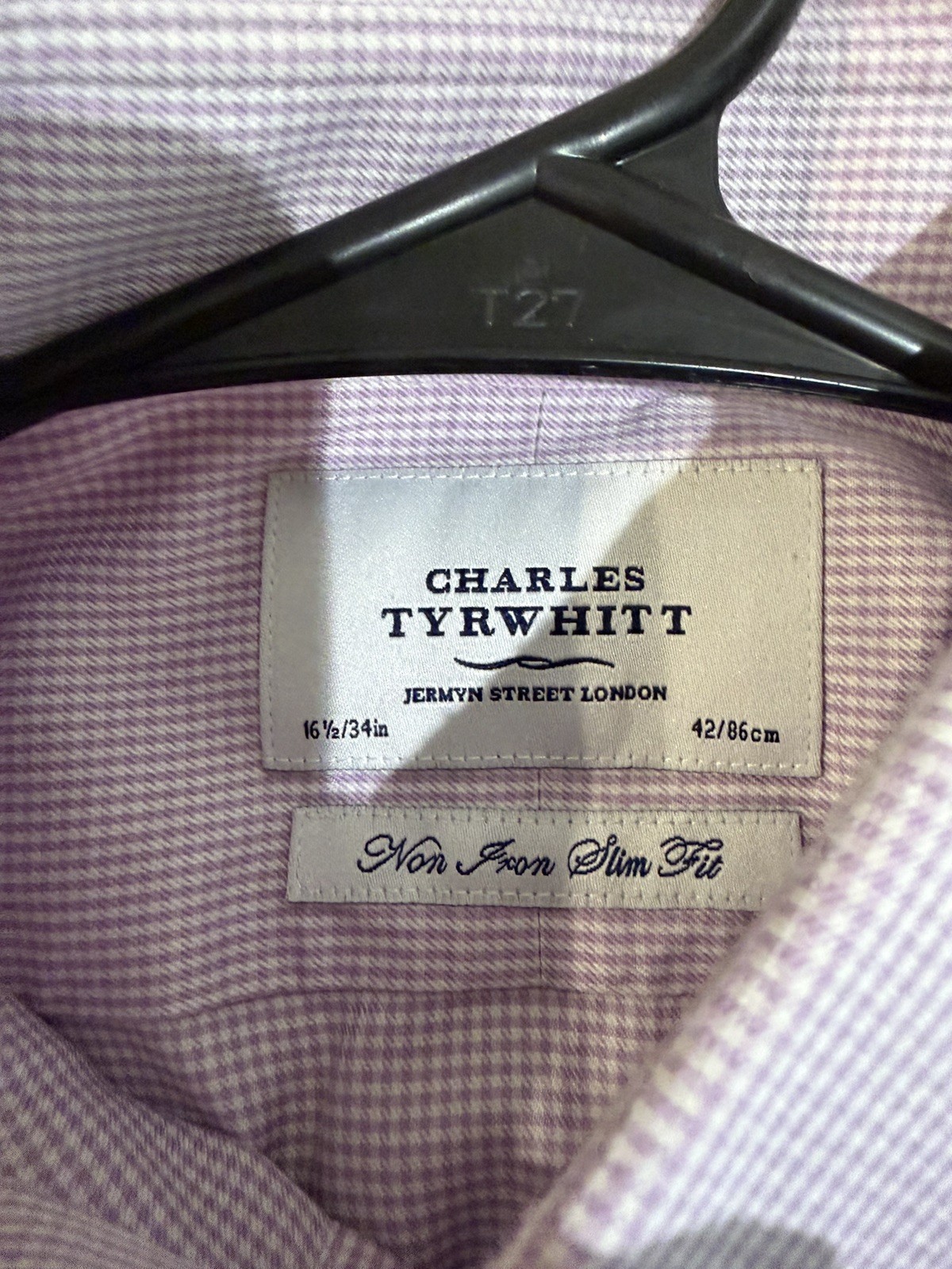 Lot of 5 Charles Tyrwhitt Dress Shirts 16.5 34 Slim Fit Non Iron + Collar Stay