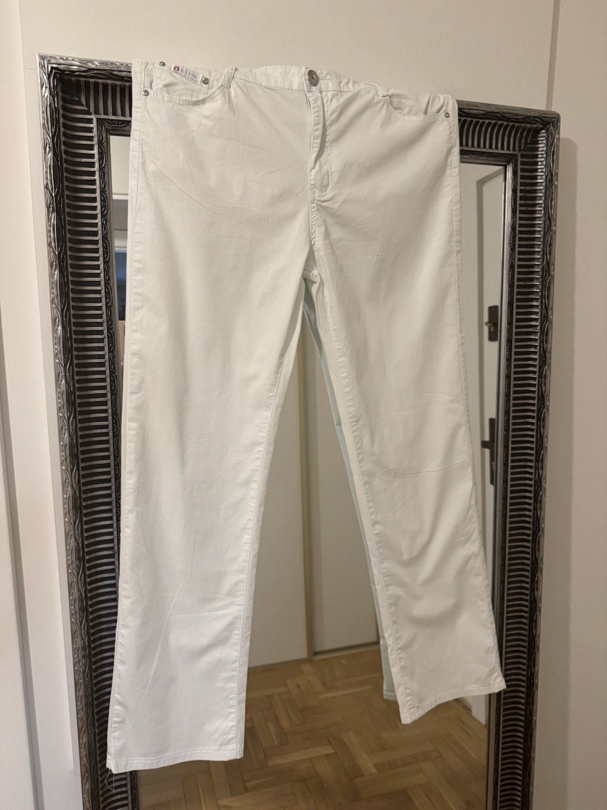 Sunbird women’s jeans cotton elastane summer with rhinestones XL/W/34 white