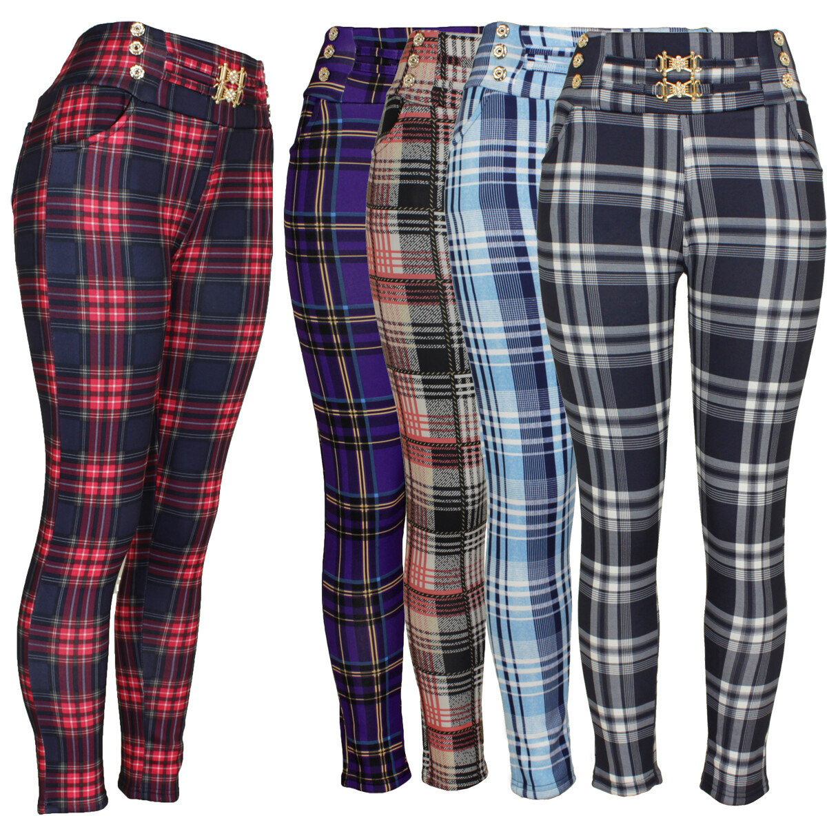 Women’s Plaid Pants, Stretch Dressy Leggings – Comfortable and Stylish Jeggings