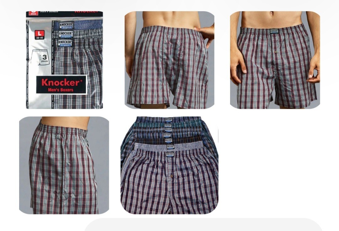 3/ 6 /12 Pack Men Knocker Boxer Trunk Plaid Shorts Checkered Underwear Briefs