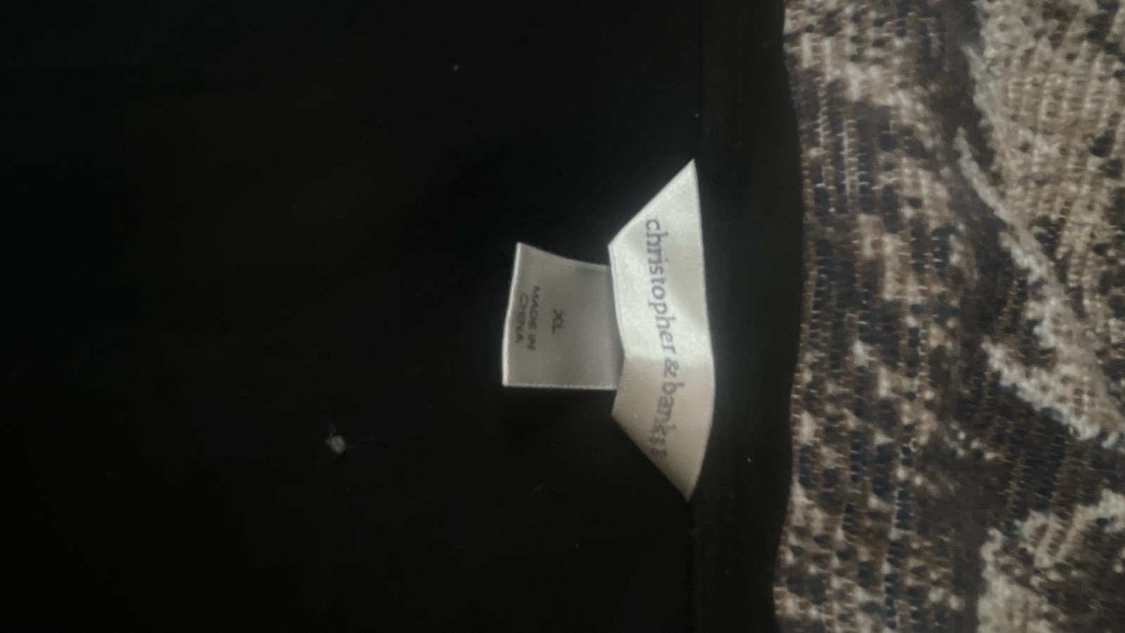 Christopher & Banks Women’s XL Regular Graphic Print Top Black Gray White Red