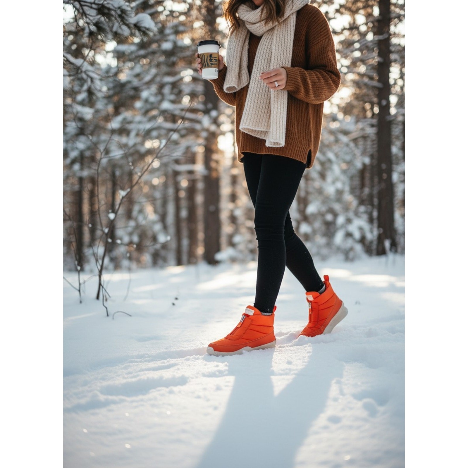 Sorel x prAna Out N About Winter Boot Womens 8 Orange Puffy Waterproof Insulated
