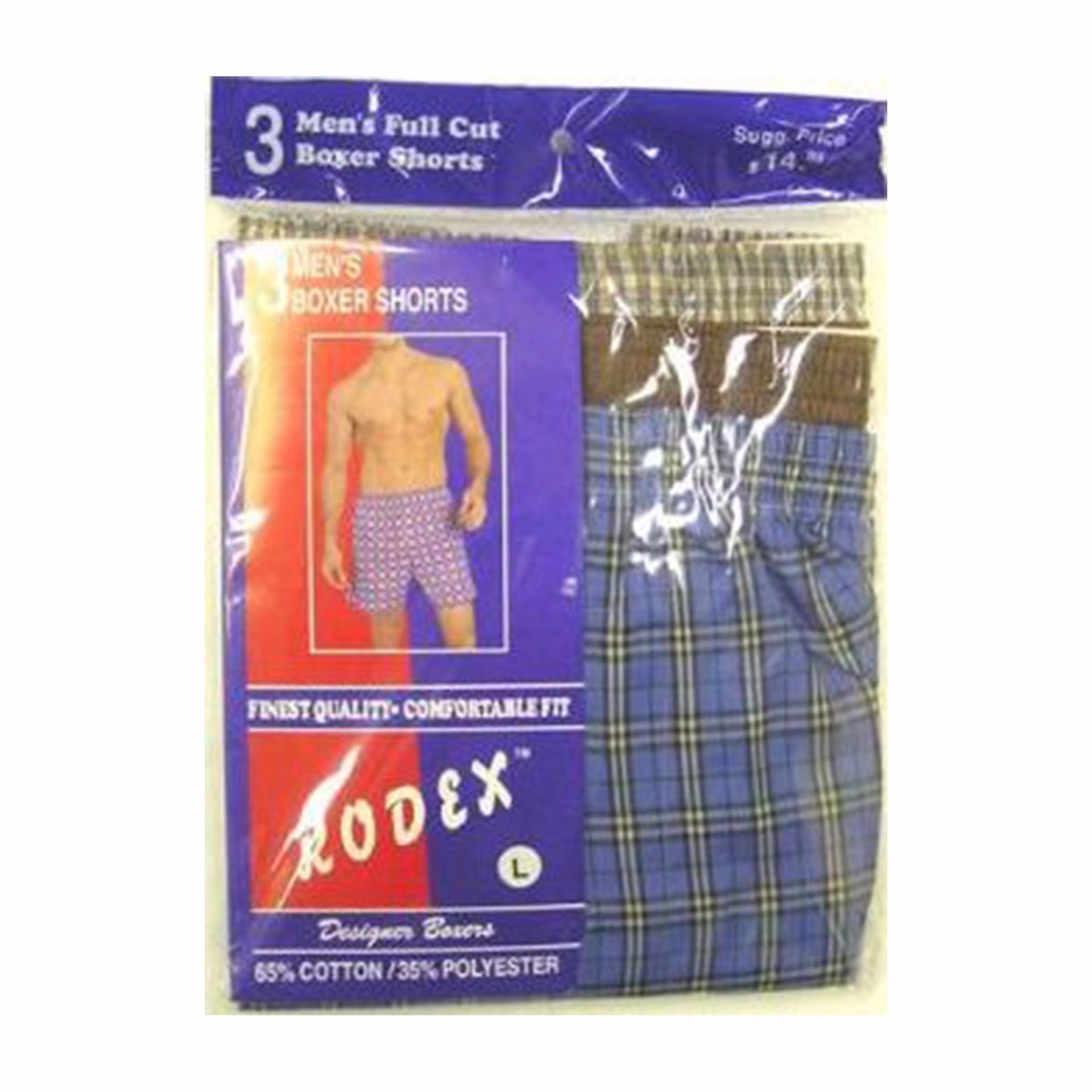 Rodex Men’s 6 Pack Plaid Boxers shorts Underwear Assorted Color