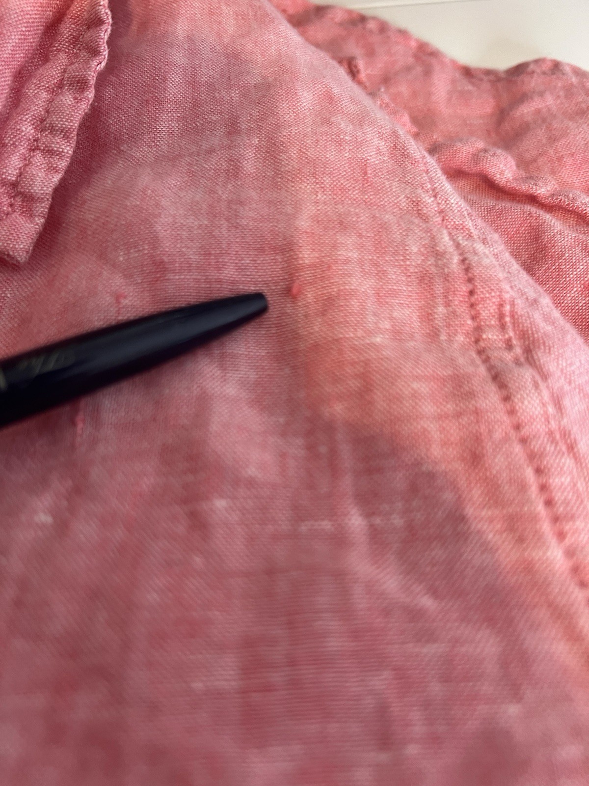 Sigrid Olsen Pink Linen Collared Button Front Blouse. Sz. 1X Relaxed fit/Minimil