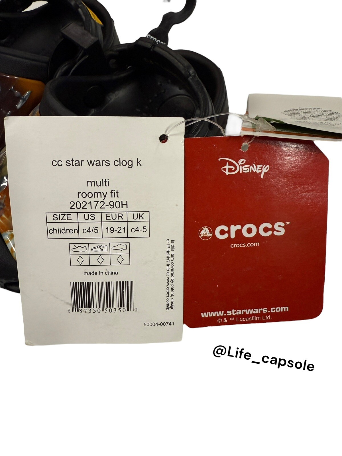 Size C4-5C Crocs STAR WARS Clog Disney Croslite Slip-On Clog Kids 202172-90H NWT