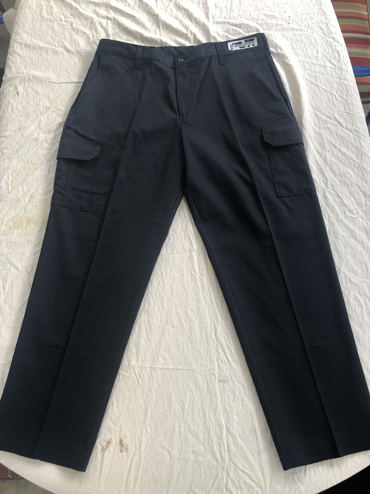 Lot 2 Cintas Comfort Flex Navy Blue Cargo Work Pants 32×32 #270-20 Relaxed Fit