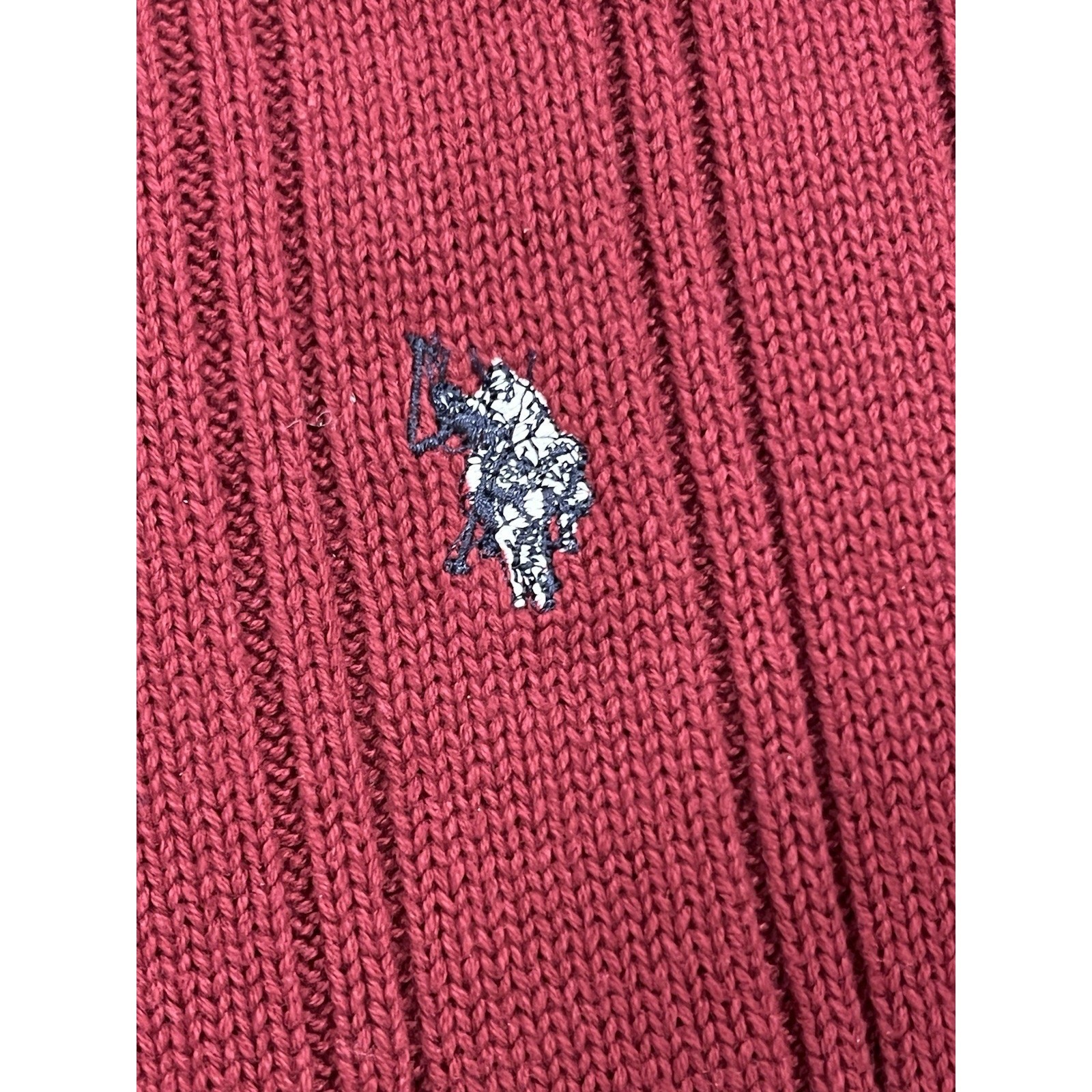 US Polo Association Sweater Red Maroon Cable Knit Dark Academia Men’s Size XL