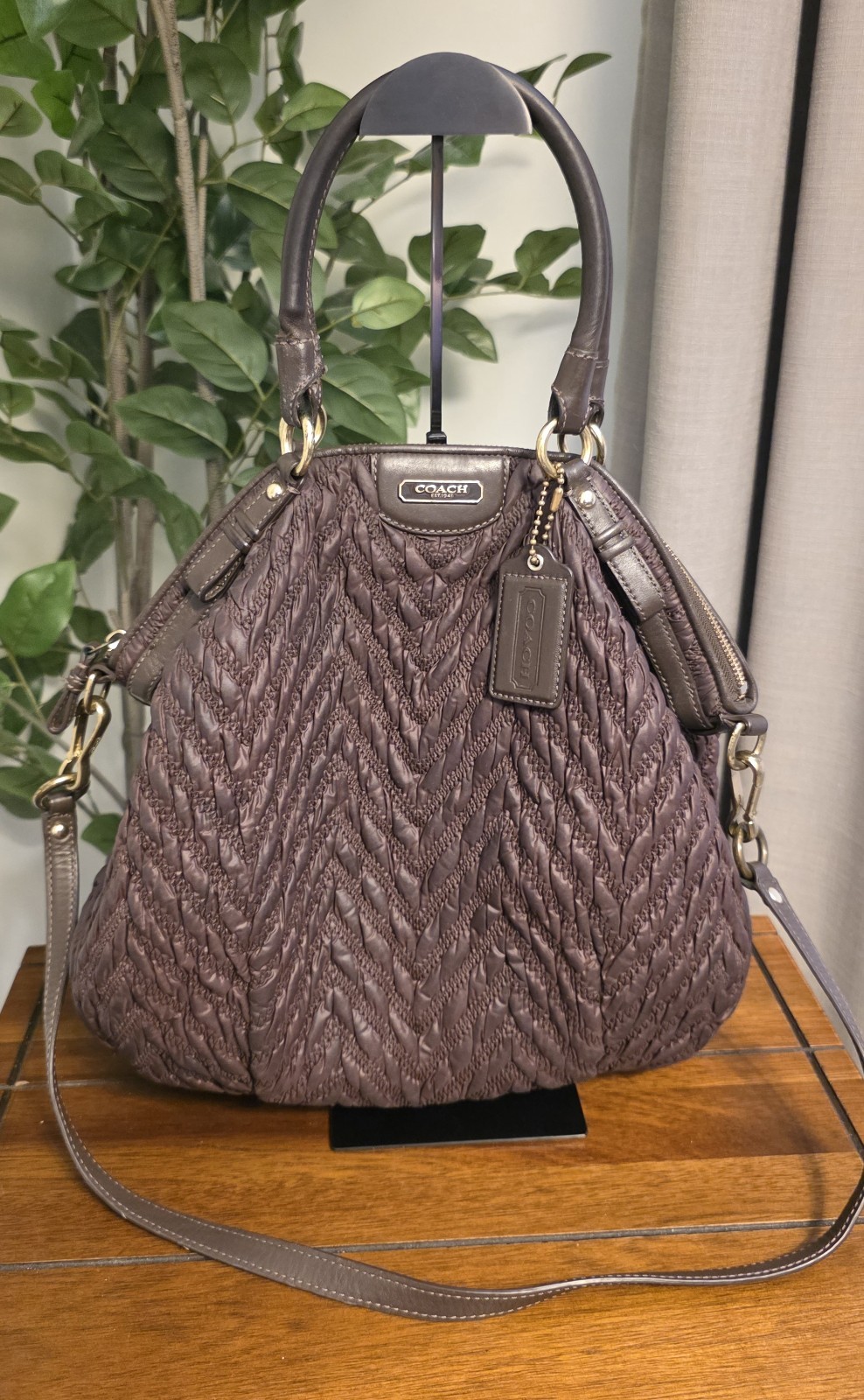 Coach Madison Chevron Quilted Phoebe 2-way Shoulder Bag