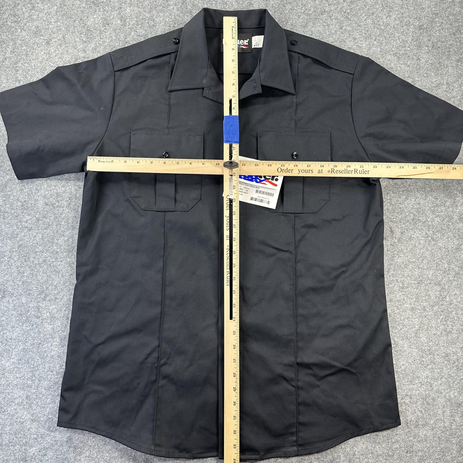 Blauer Shirt Mens Large 16-16.5 Dark Navy Short Sleeve Uniform Twill Workwear