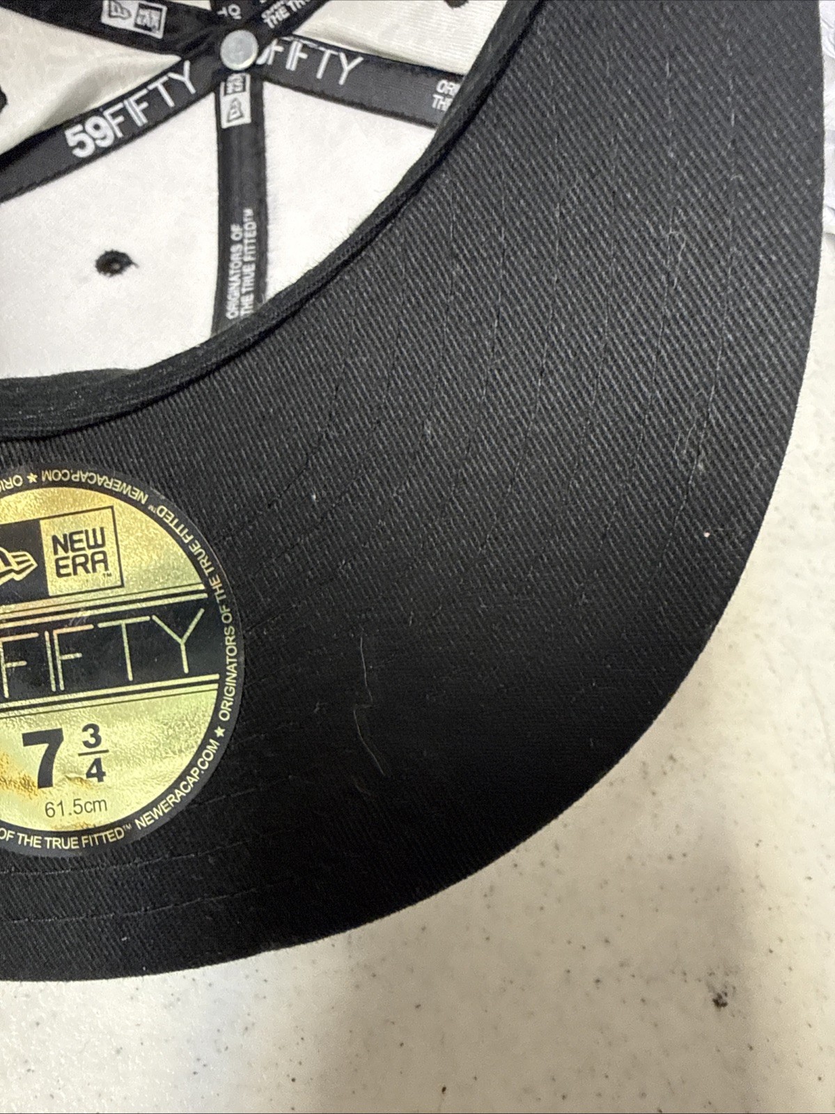 New Era Hat Snowman Print Black And White 59 Fifty 7 3/4 Fitted New W/ Tags