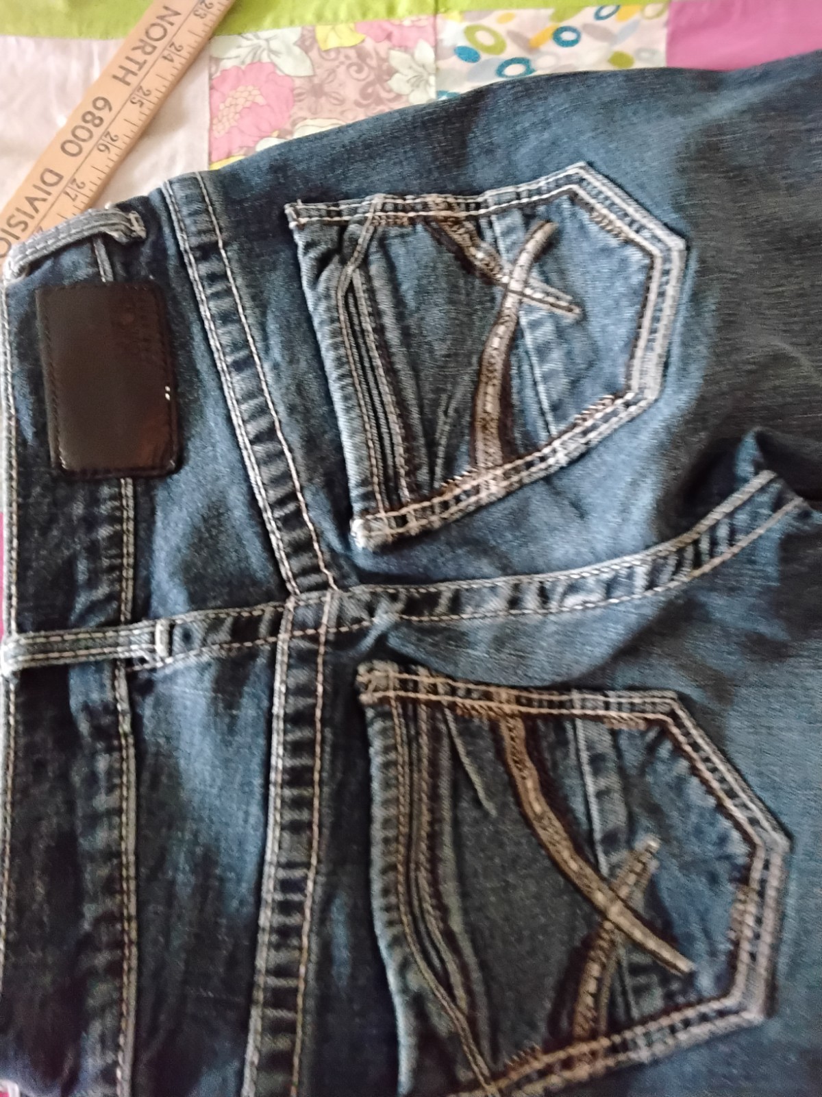 Men’s Distressed BKE AIDEN Straight Leg Thick Stitch Jeans Size 27/30