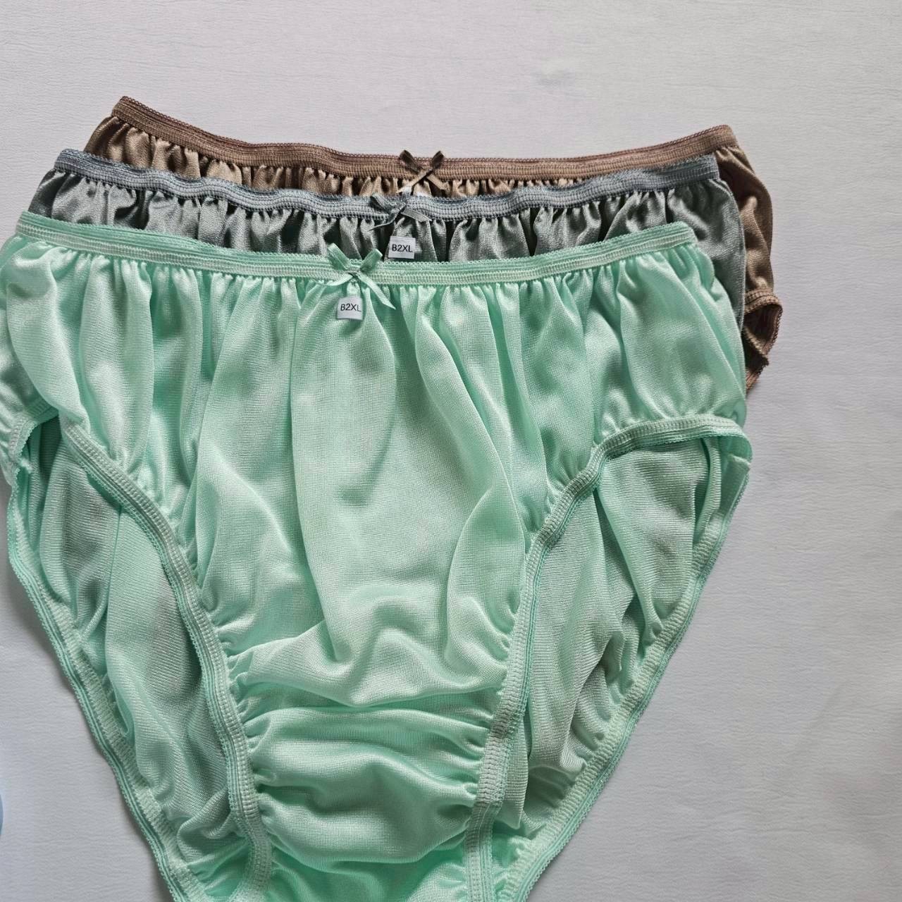 12 Plus Underwear Mid-Waist Panties Women Mens Briefs Nylon Silky Soft /2XL/Mix
