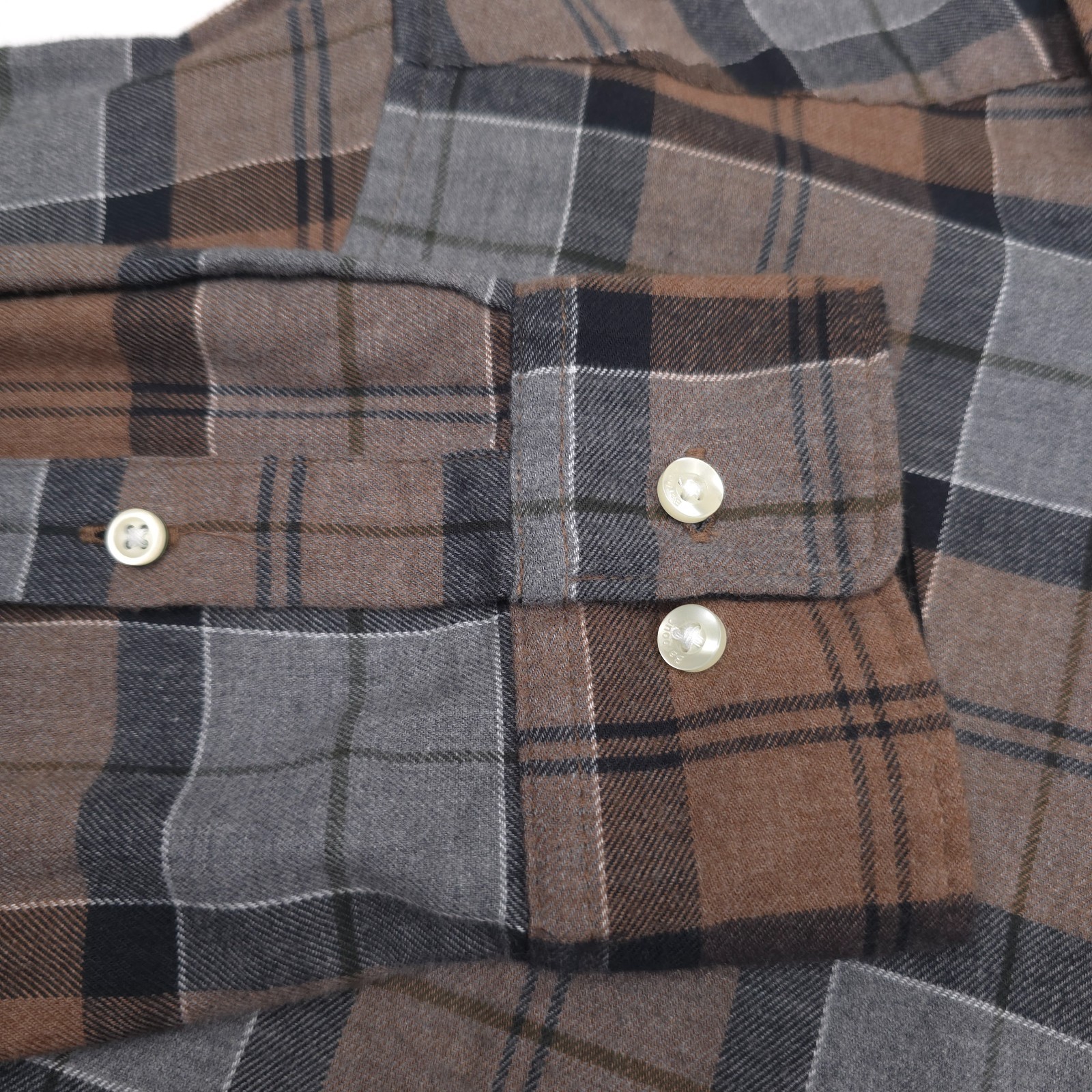 $110 Barbour Cedarwood Plaid Rasay Tailored Flannel Shirt Mens Size Small