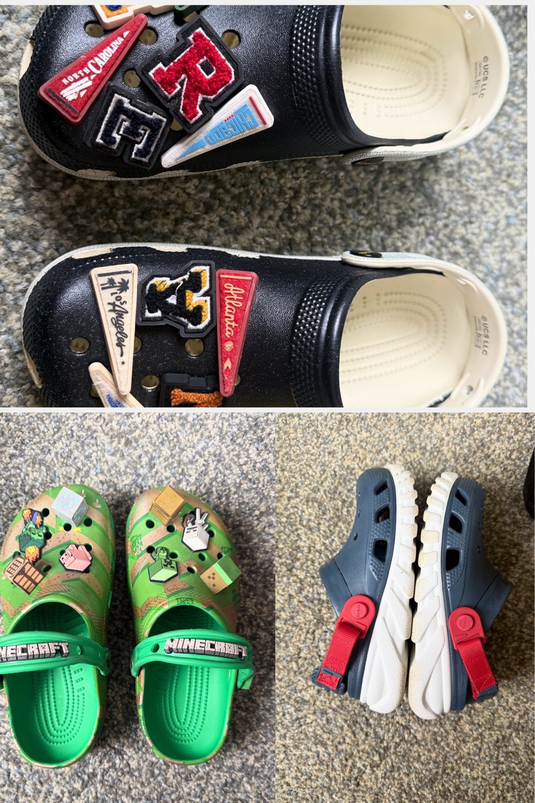Assorted Crocs-Dreamville, Minecraft & Duet Max 2 Clogs. “J4” & “M4/W6” Unisex.