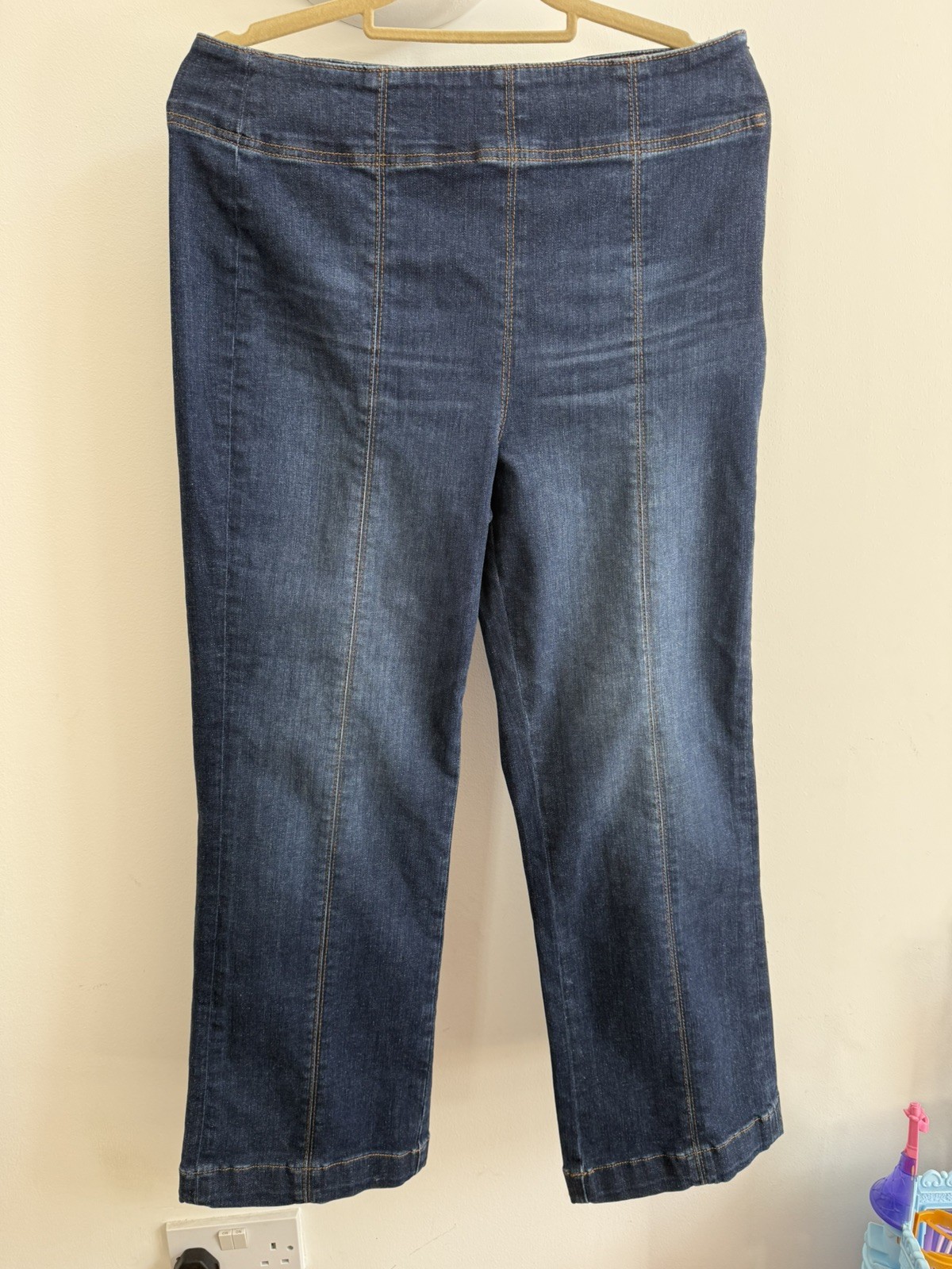 ME+EM Kick Flare Travel Jean Blue Stretch Denim Cotton Blend Women’s Sz 30