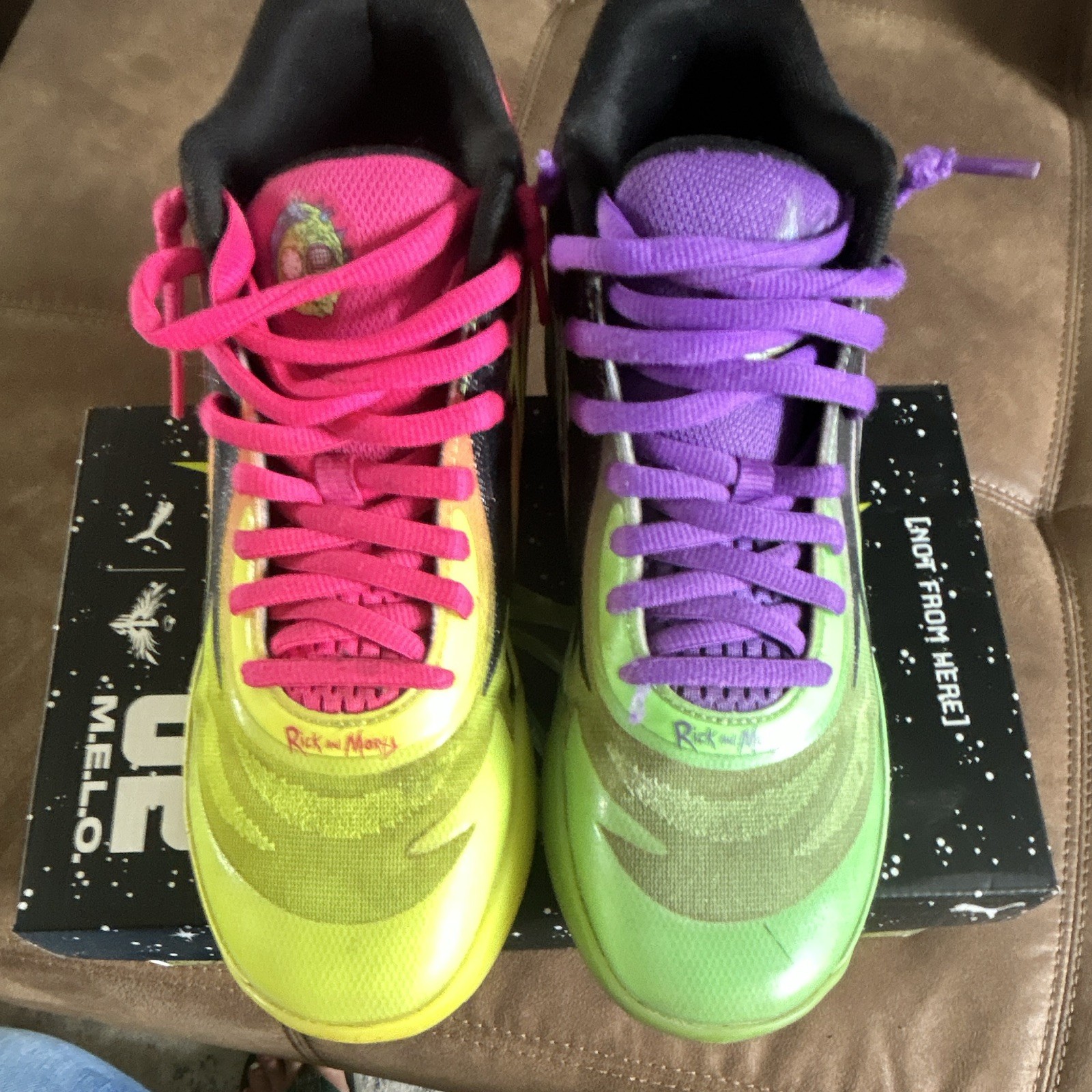 PUMA MB.02 x Rick and Morty Mismatched Mid Top Lace-Up Basketball Shoes