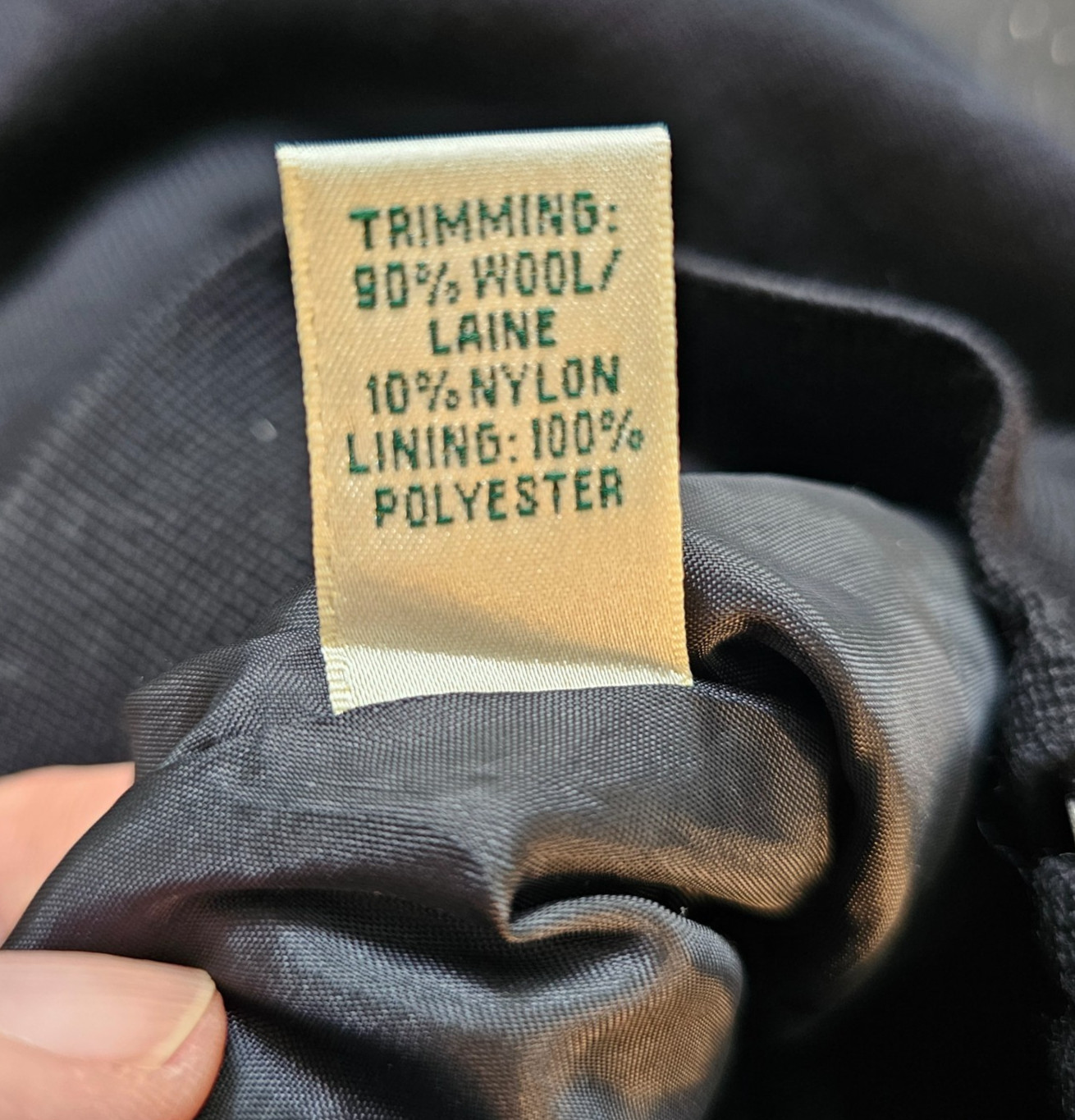 Fairway & Greene 100% Wool Quarter‑Zip Sweater Black Lined Vintage Hong Kong