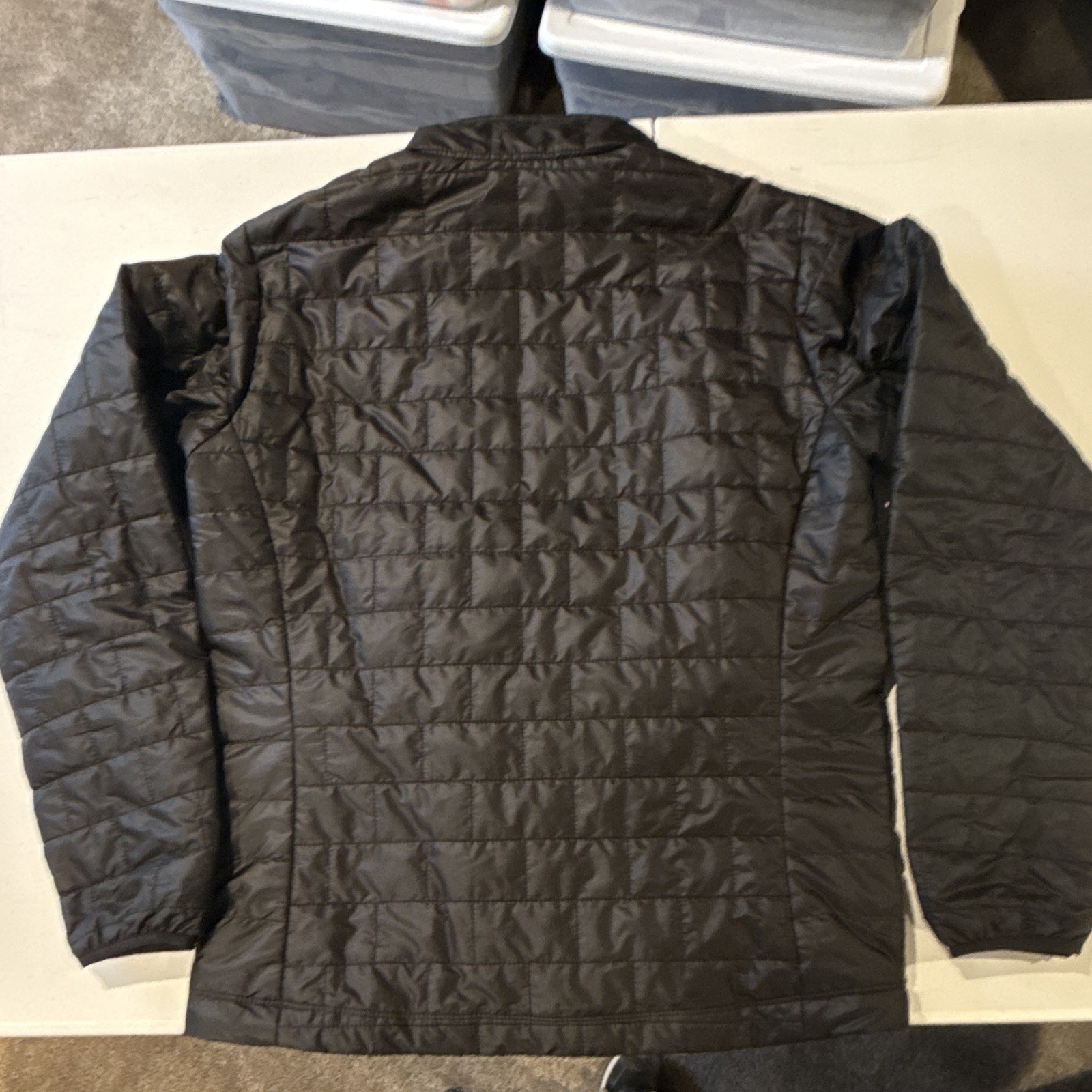 Patagonia Men’s Black Puffer Jacket M Insulated Zipped Pockets Zip Stand-Up