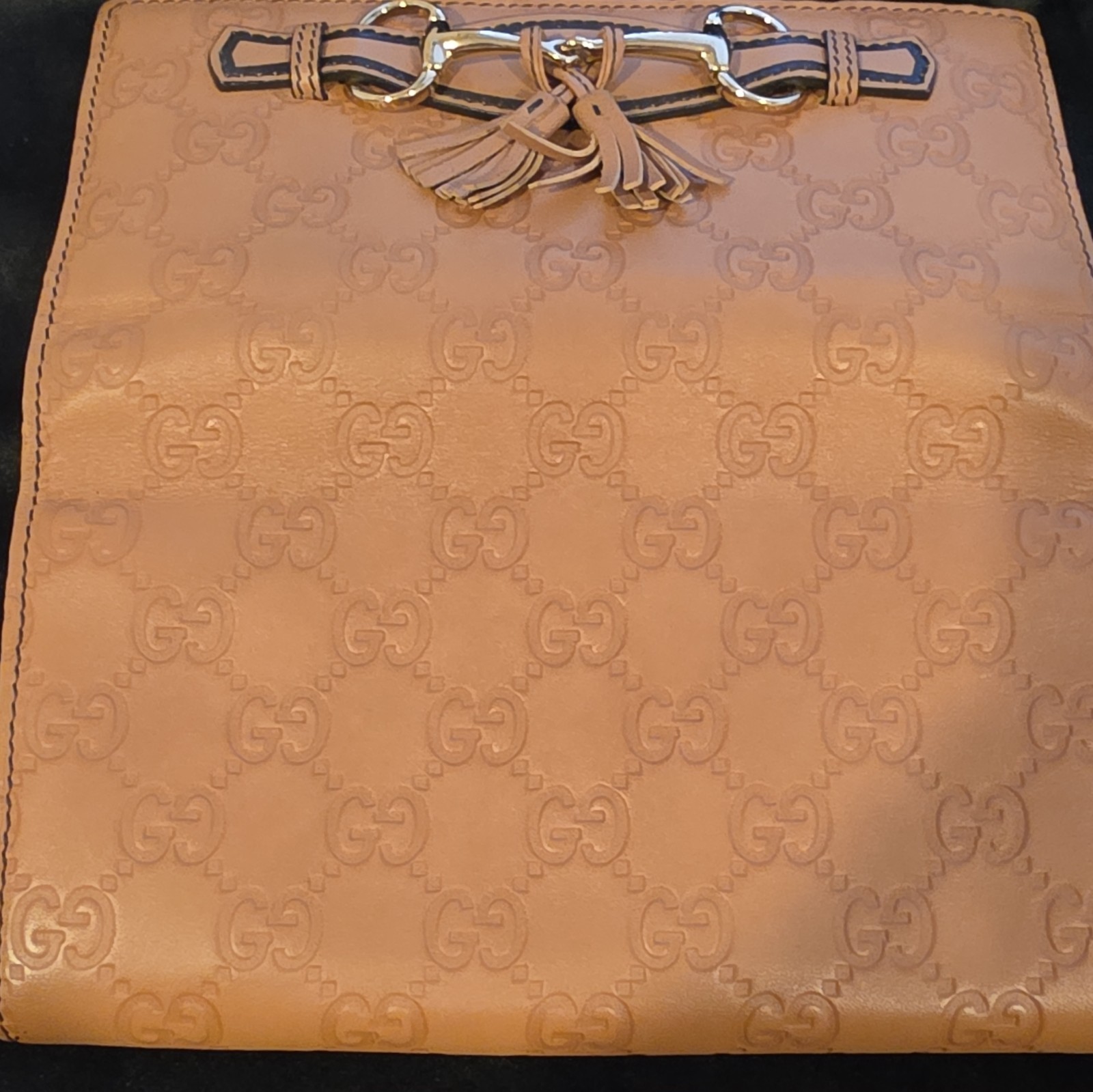 Gucci Women’s Brown Guccissima Logo Tassel Folding Credit Card Wallet