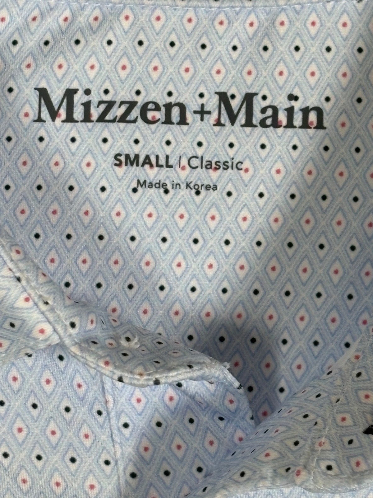 NWOT Mizzen Main Versa Polo Mens S Blue Geometric Classic Fit AOP Performance