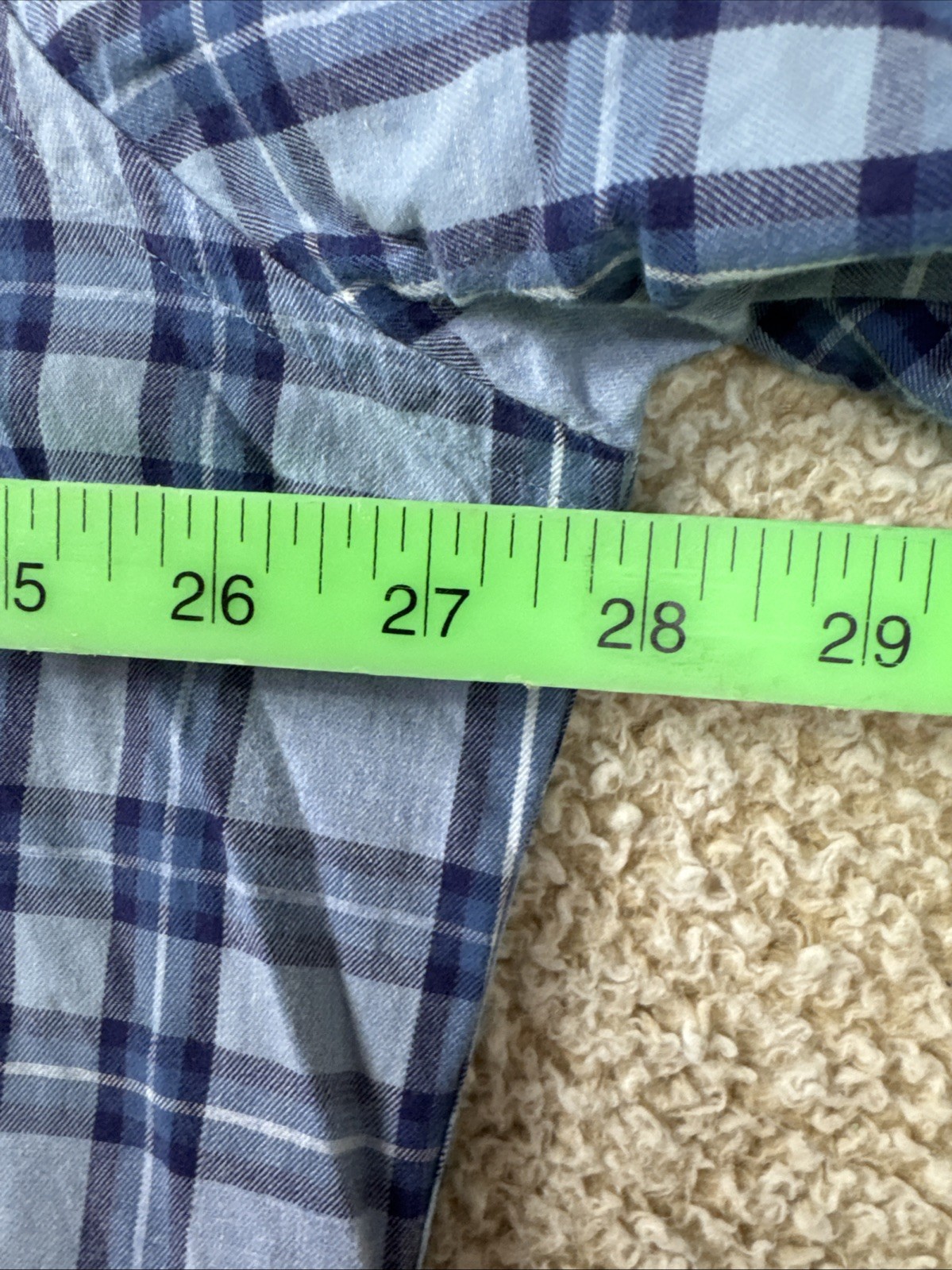 UNTUCKit Men’s XXXL Button Plaid Check Shirt Blue 3XL Short Sleeve