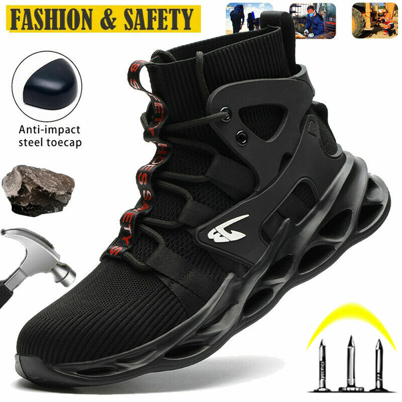 MENS WORK BOOTS STEEL TOE NON SLIP SAFETY SHOES SPORTS INDESTRUCTIBLE SNEAKERS