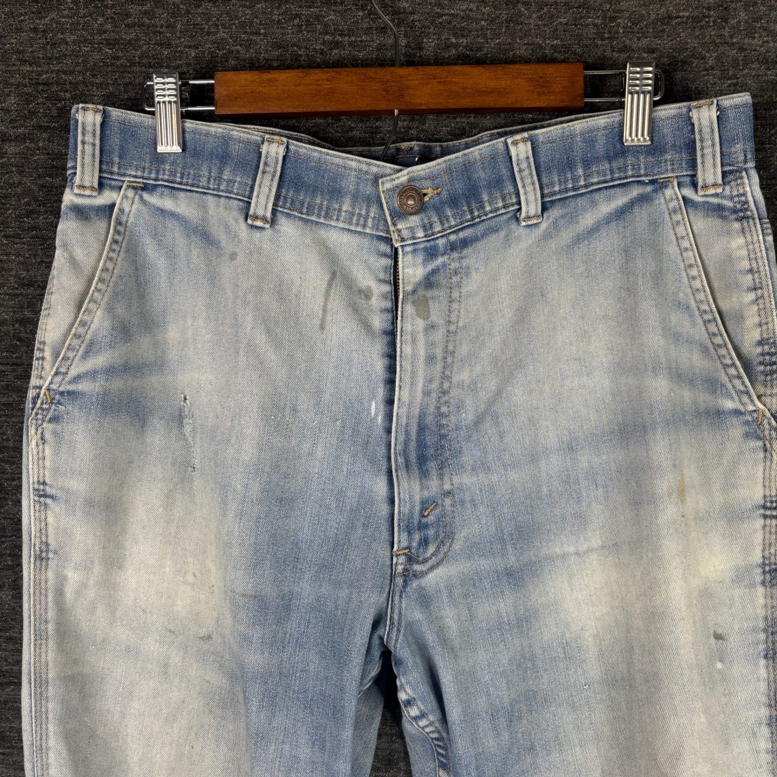 Vintage 80s Levi’s 567 Bell Bottom Orange Tab Flare Jeans 34×30 Disco Very Soft