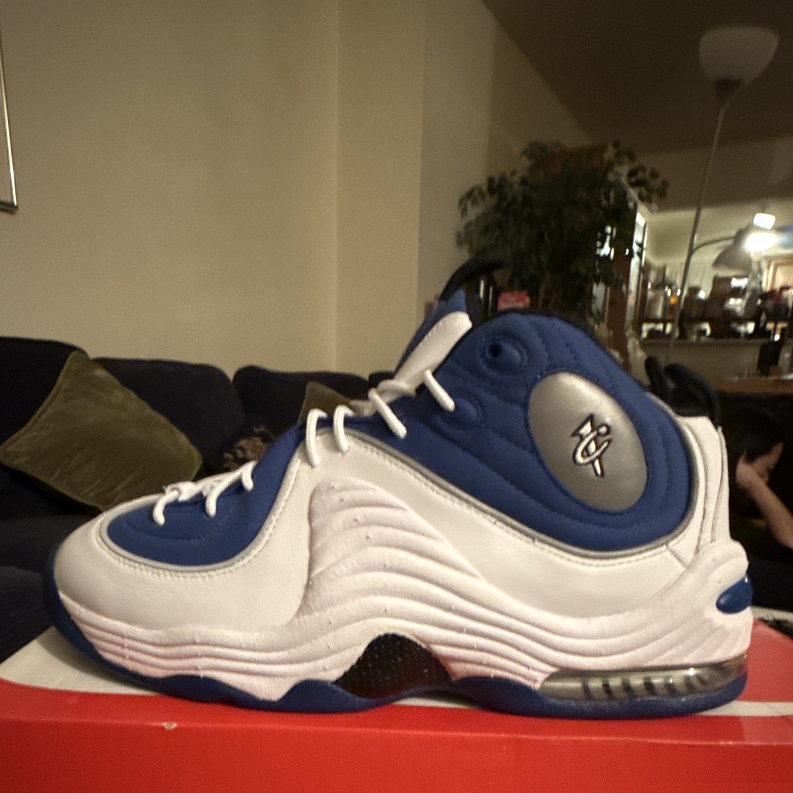 Nike Air Penny 2 2016 Atlantic Blue Mid Top Leather Basketball Shoes 333886-400