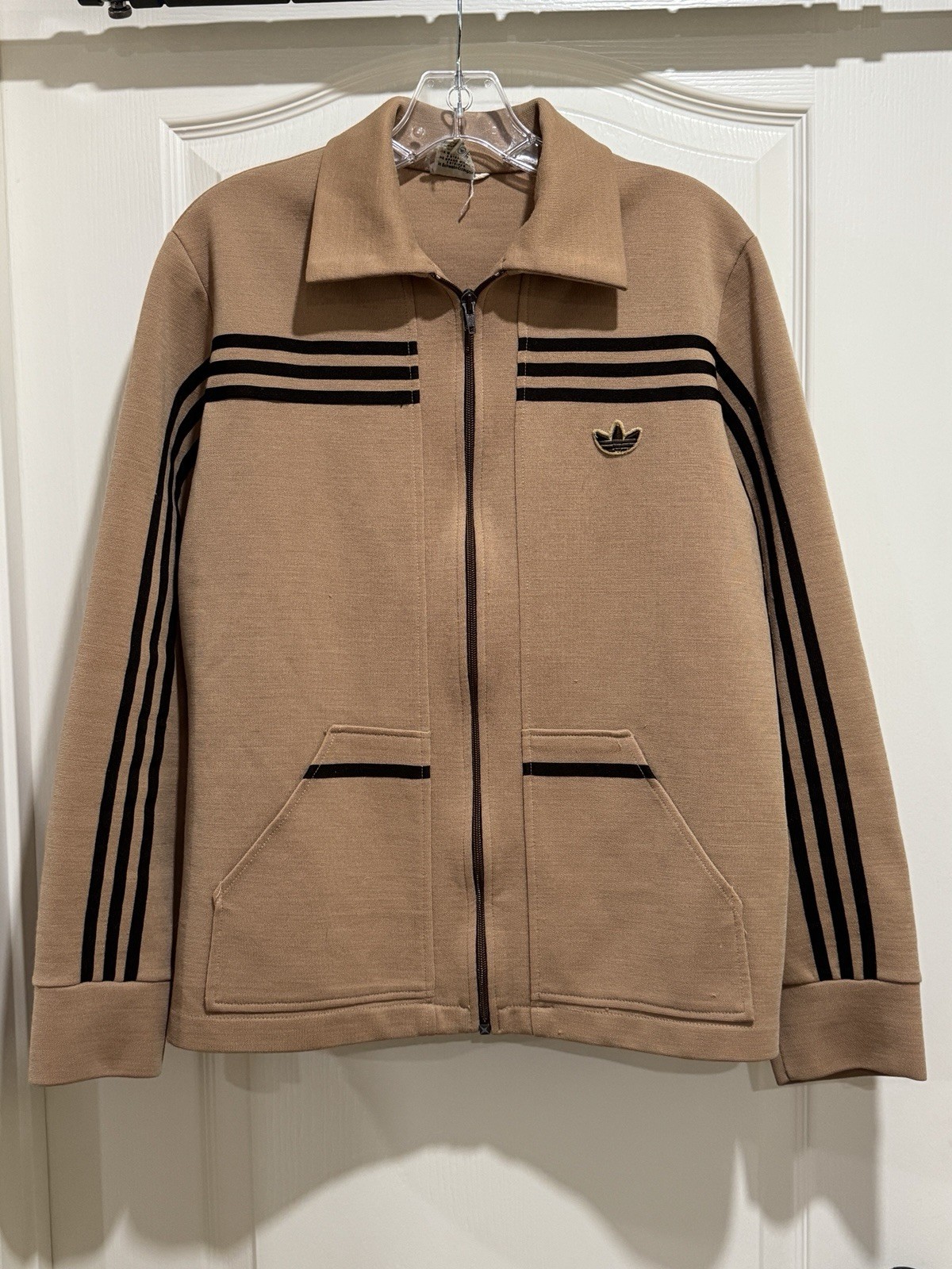 Vintage 1970s Adidas Striped Wool Jacket Made in West Germany Size L