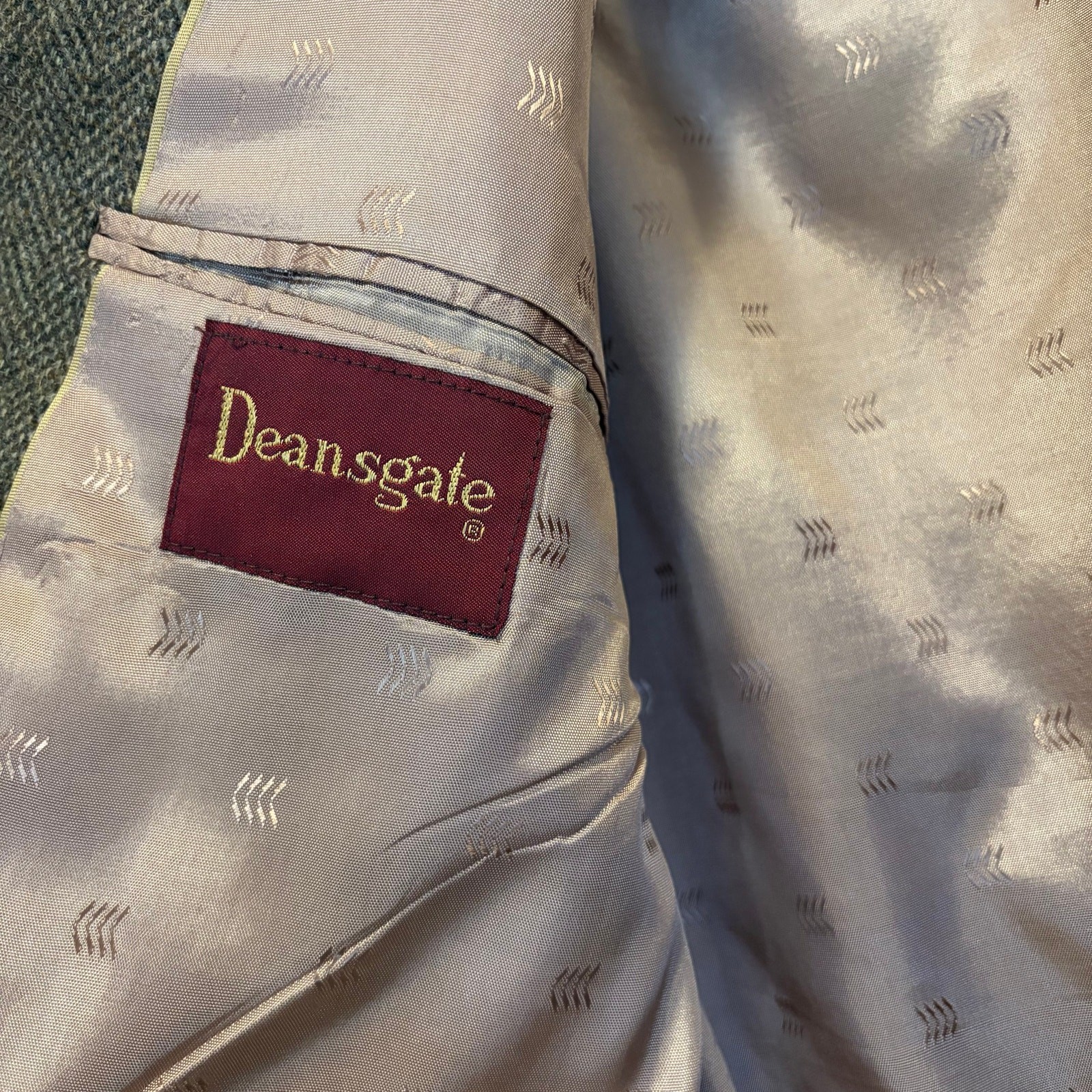 Vintage Deansgate 100% Wool Herringbone Blazer 41R 2-Button Sport Coat Tweed