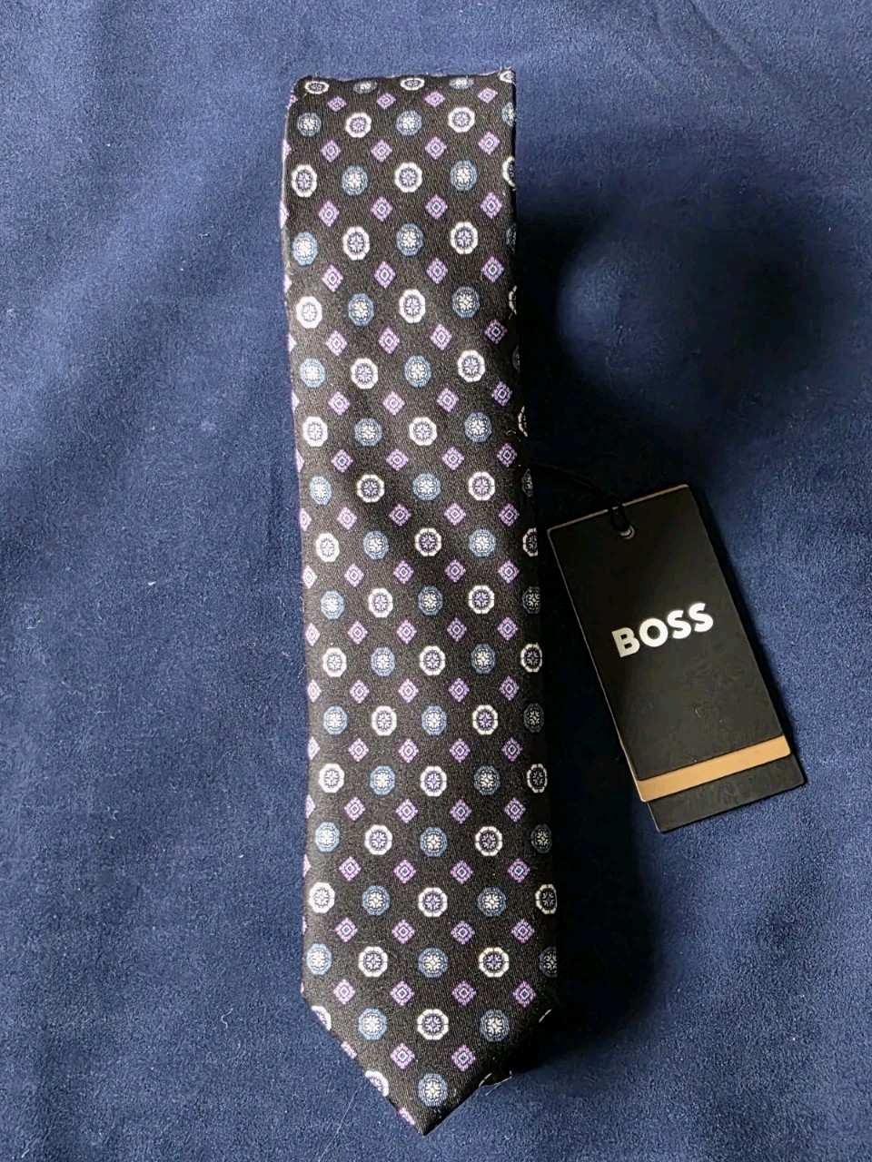 HUGO BOSS BLACK LABEL SILK SLIM TIE MADE IN ITALY BLACK #50521990-NWT