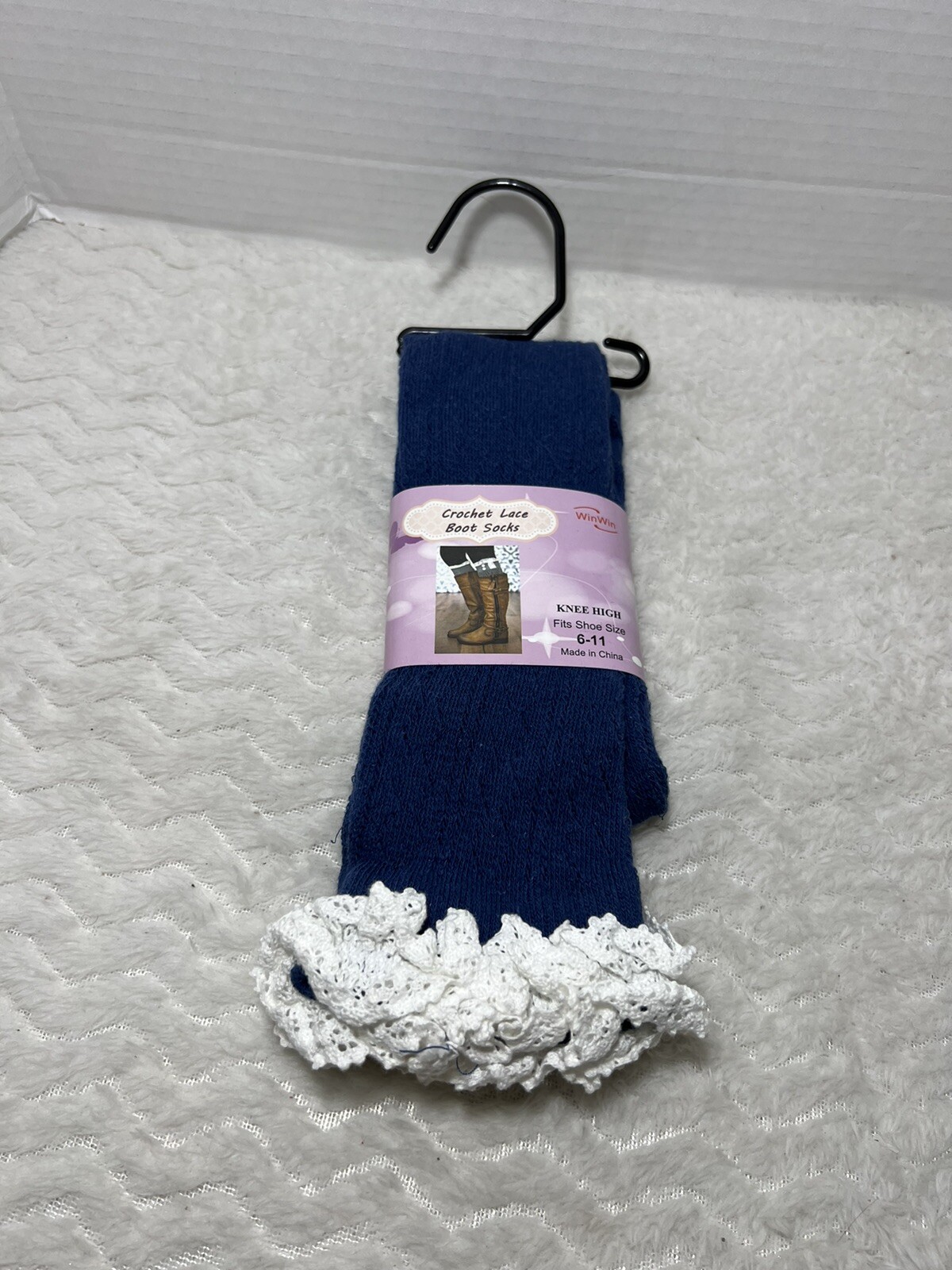 WinWin Women’s Crochet Lace Boot Knee Socks 6-11 Shoe Sz. Choose Color