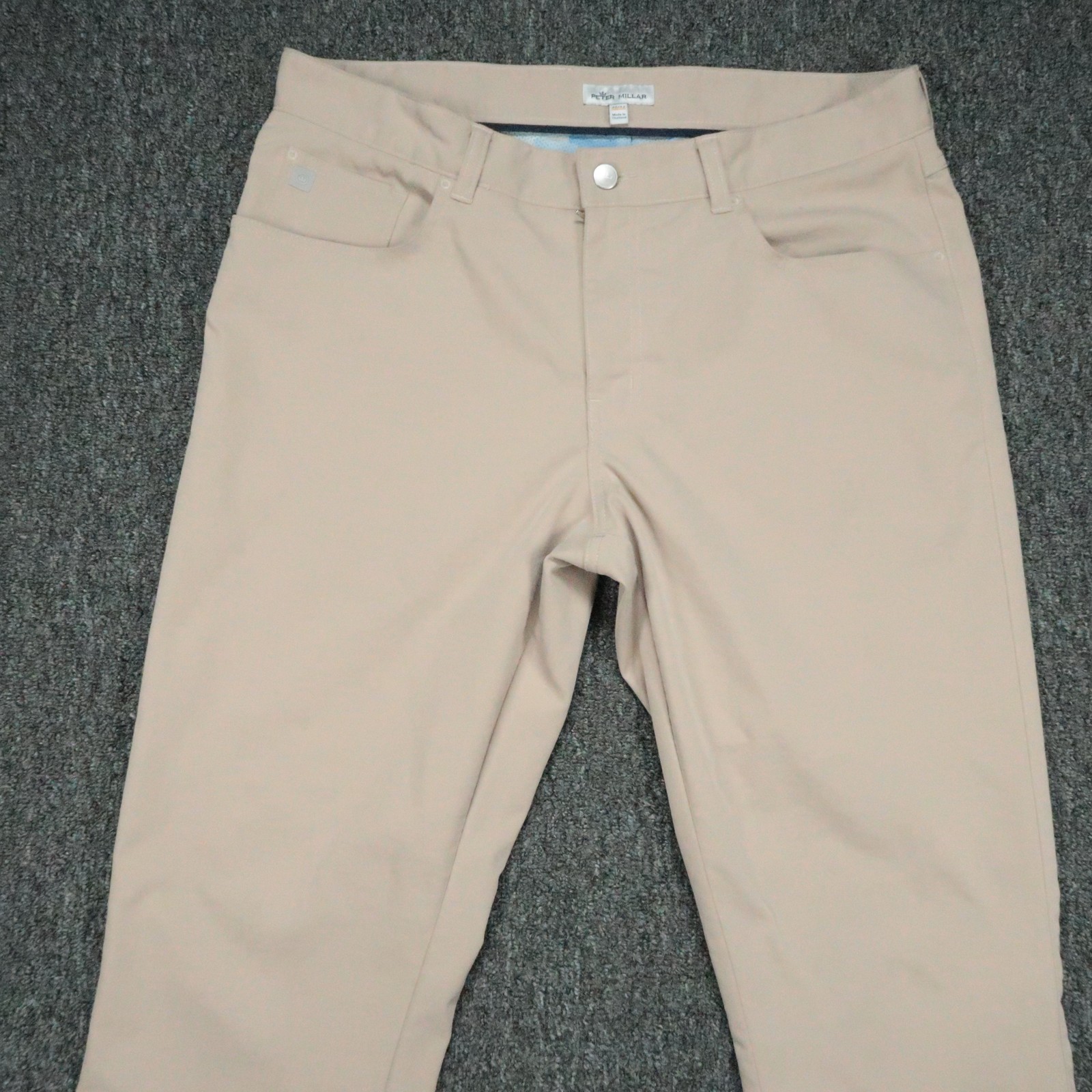 Peter Millar Pants Mens 35×32 Beige EB66 Performance 5 Pocket Straight Golf