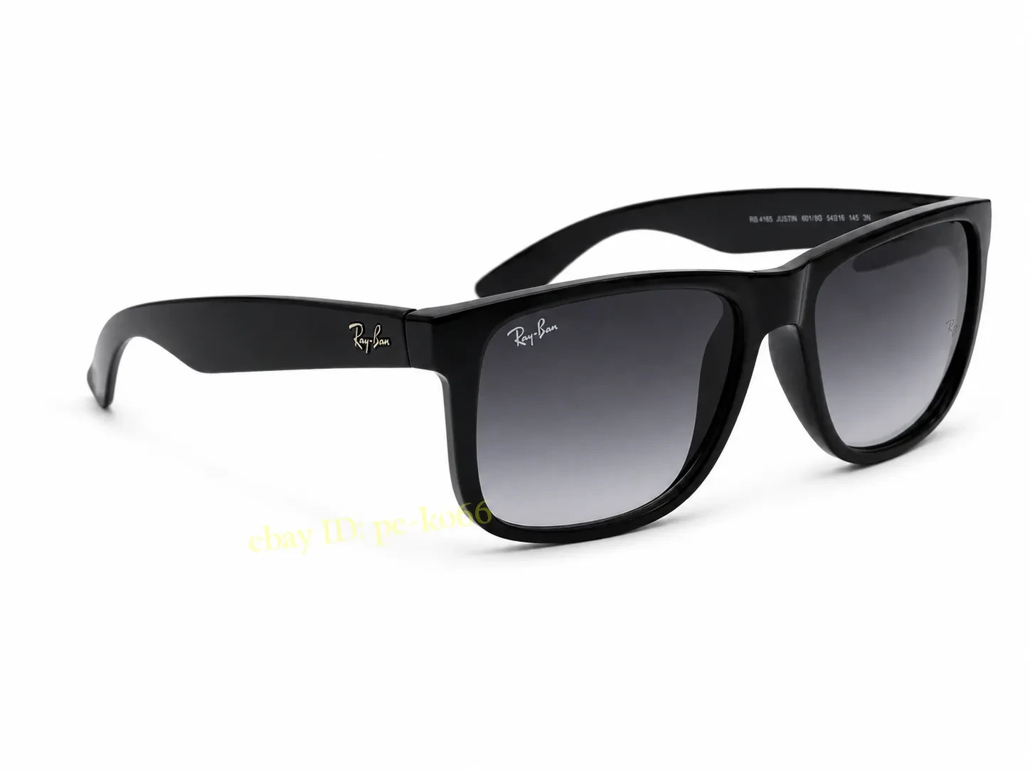 Ray-Ban Justin RB4165 Mens Sunglasses 54mm Matte Black Gray Gradient UV400