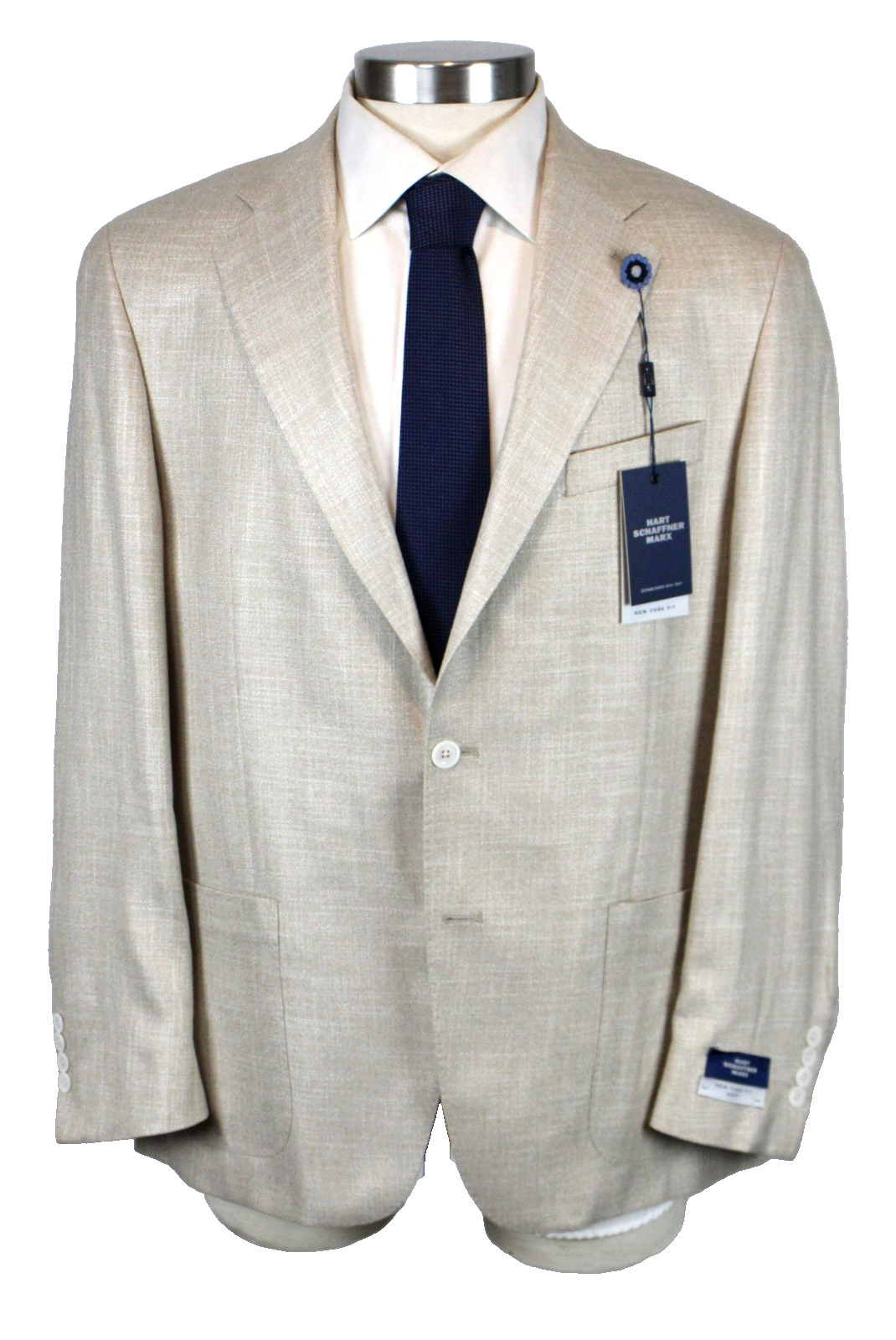 $648 Hart Schaffner Marx Blazer Mens 42 R Bamboo New York Fit Soft Oatmeal