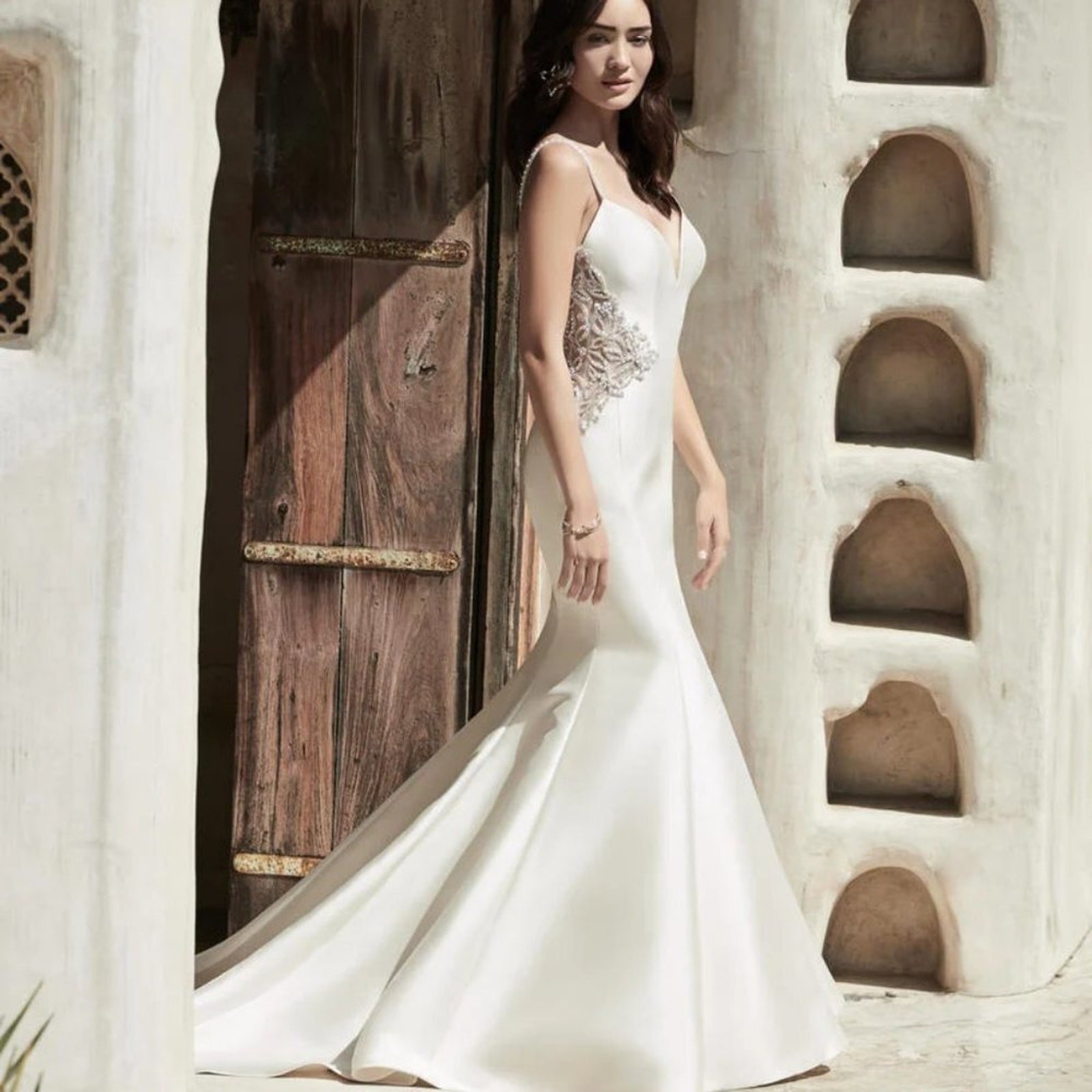 NWT SOTTERO and MIDGLEY Marquette Jeweled Wedding Gown Champagne 10 MSRP $1998