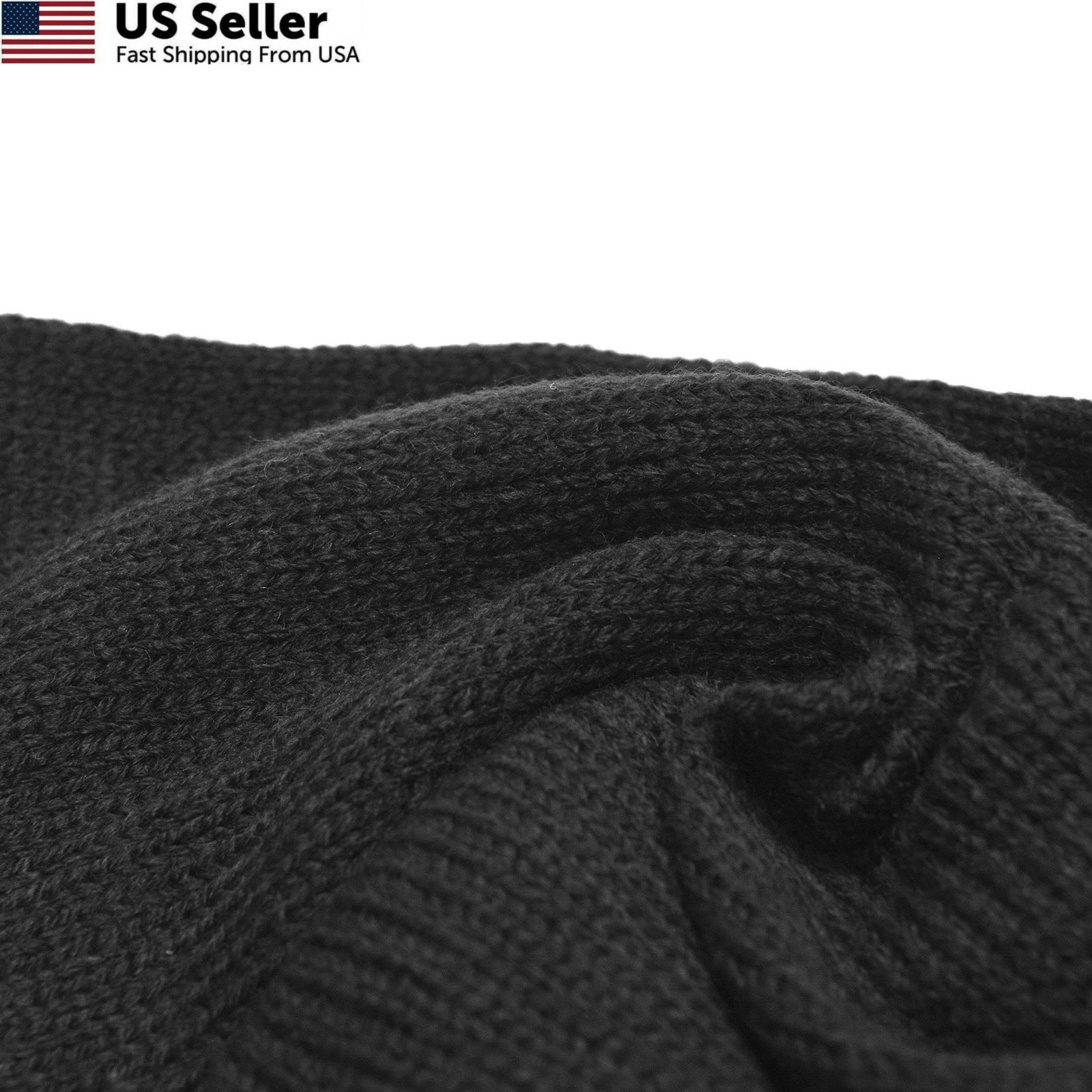 Gelante Men Classic Knit Winter Scarf Warm Double One Size, Black