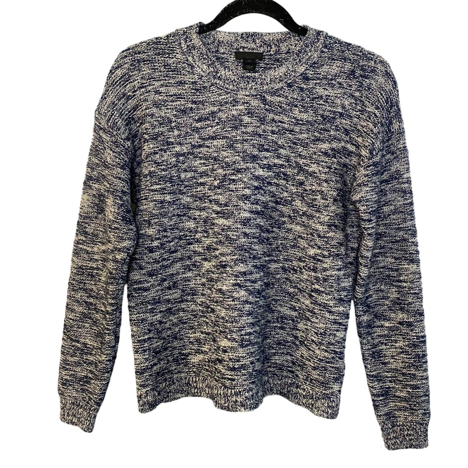 J. CREW Women Blue Marbled Pullover Sweater Small