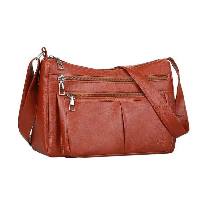Womens Soft PU Leather Shoulder Bag Crossbody Bag Handbag Tote Bag Multi Pockets