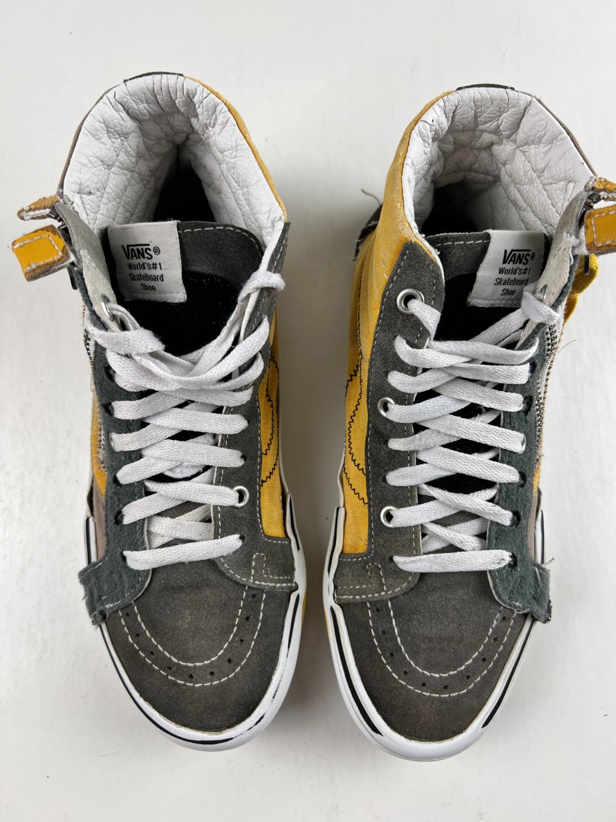 Vans SK8-Hi CAP Deconstructed Gray Mustard High Tops Men 8 Women 9.5