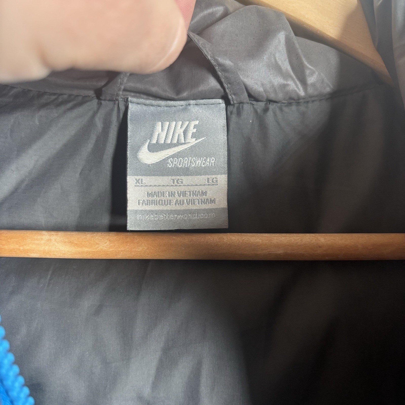 Nike Mens Down Filled Gilet Bodywarmer Jacket With Removable Hood Size XL