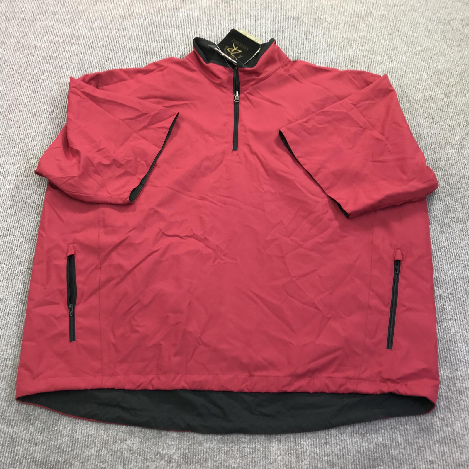 Zero Restriction Wind Jacket Mens 2XL Red 1/4 Zip Reversible Golf Rain Shell