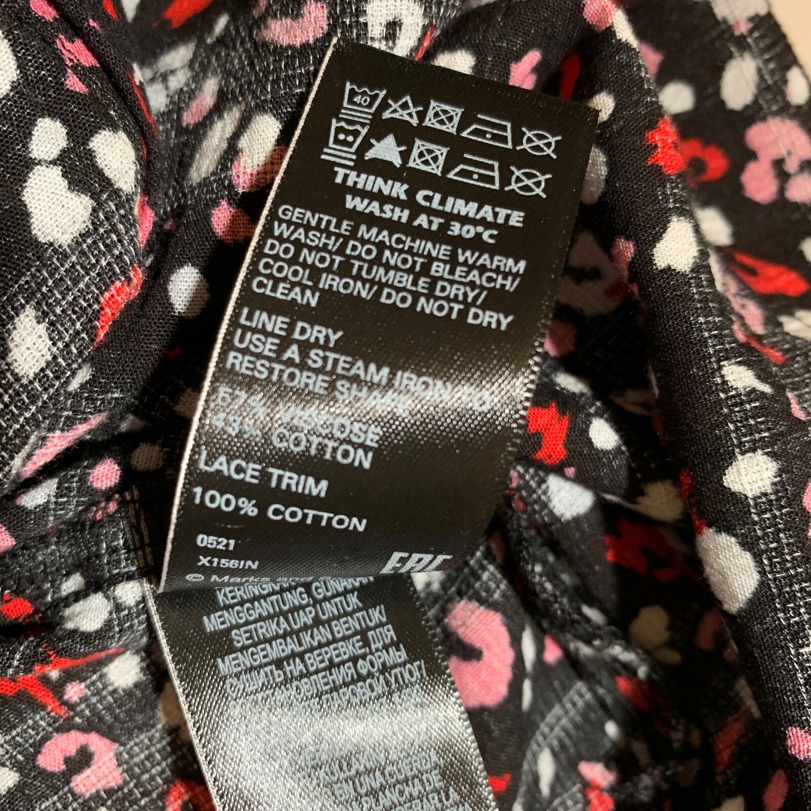 M&S Blouse / Top Size 6 Black Pink Red White Mix – Marks & Spencer – New