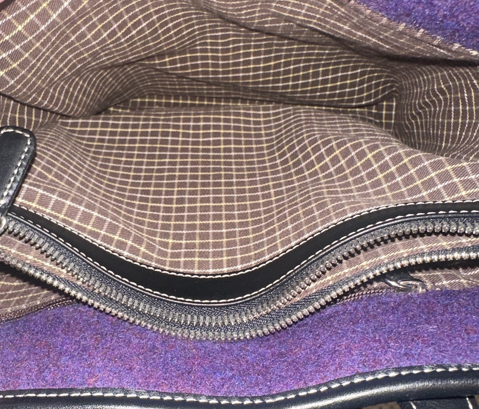 Vintage COACH 8129 Rare Pink & Purple Limited Edition Wool Tote Handbag