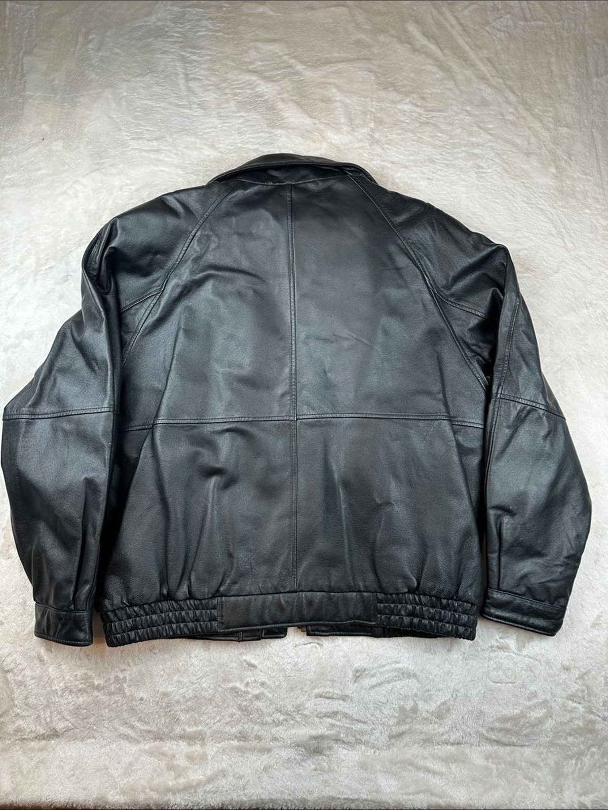 David Taylor Genuine Leather Bomber Jacket Black Men’s Large L Insulated | Biker